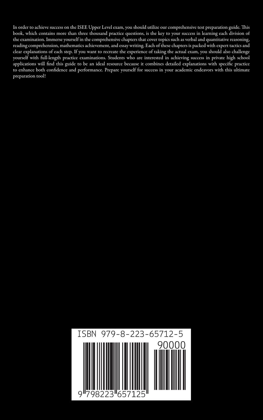 Rückseitencover The Complete ISEE Upper Level Test Prep Book