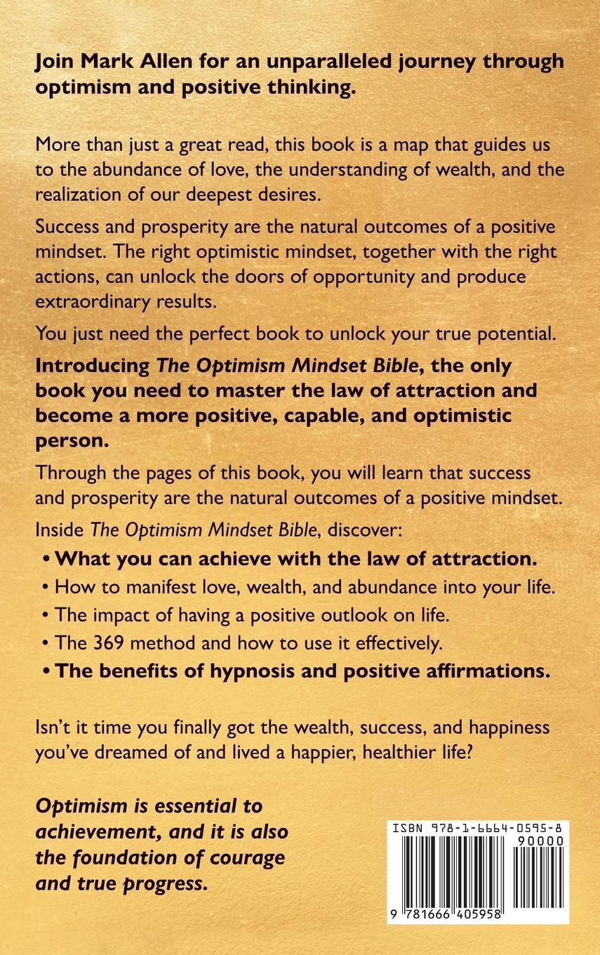Rückseitencover The OPTIMISM MINDSET Bible. Master the Law of Attraction