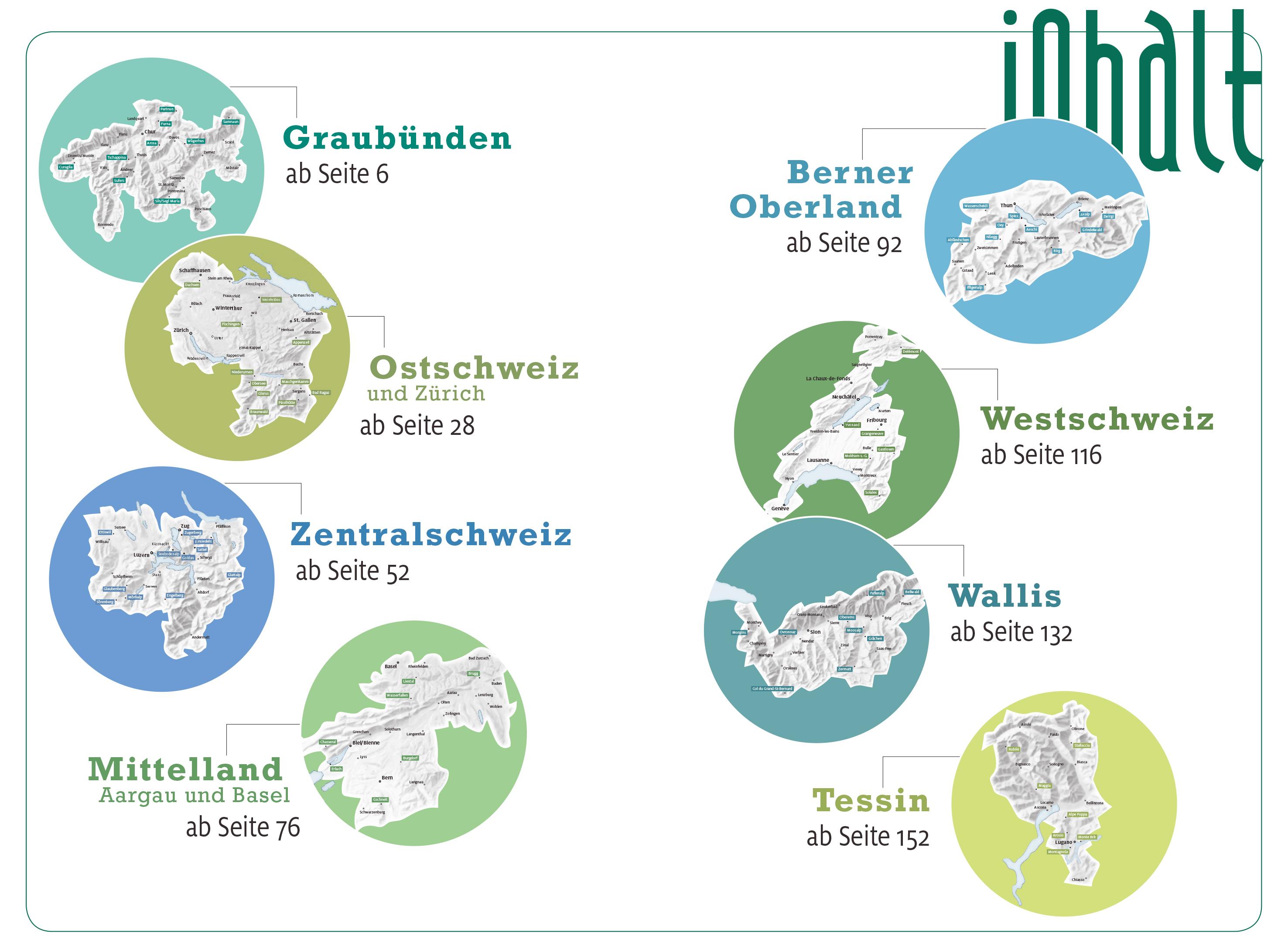 Beispielinhalt (Bild) Kümmerly+Frey Erlebnis Schweiz Wandern Rundtouren - Wanderführer