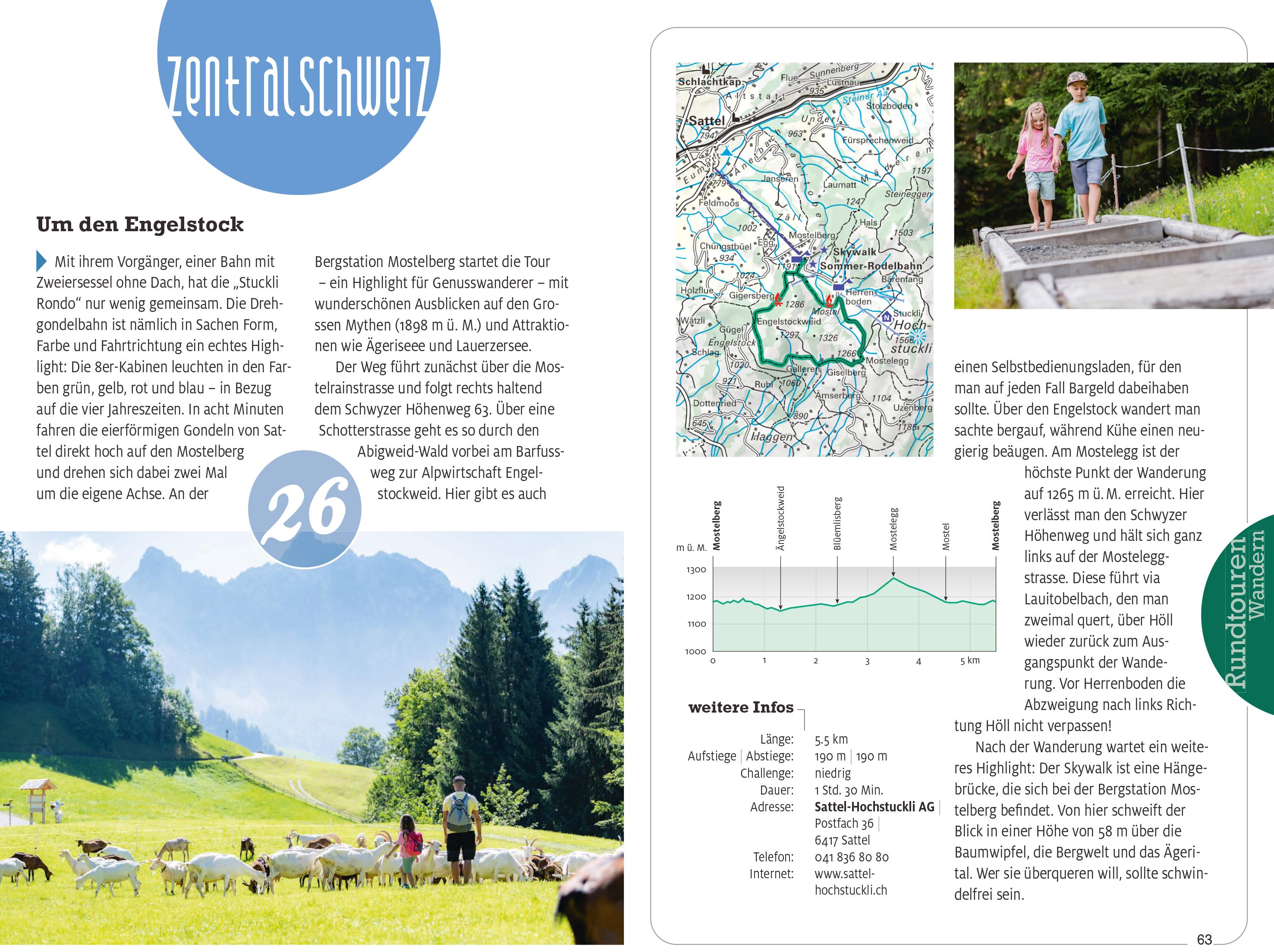 Beispielinhalt (Bild) Kümmerly+Frey Erlebnis Schweiz Wandern Rundtouren - Wanderführer