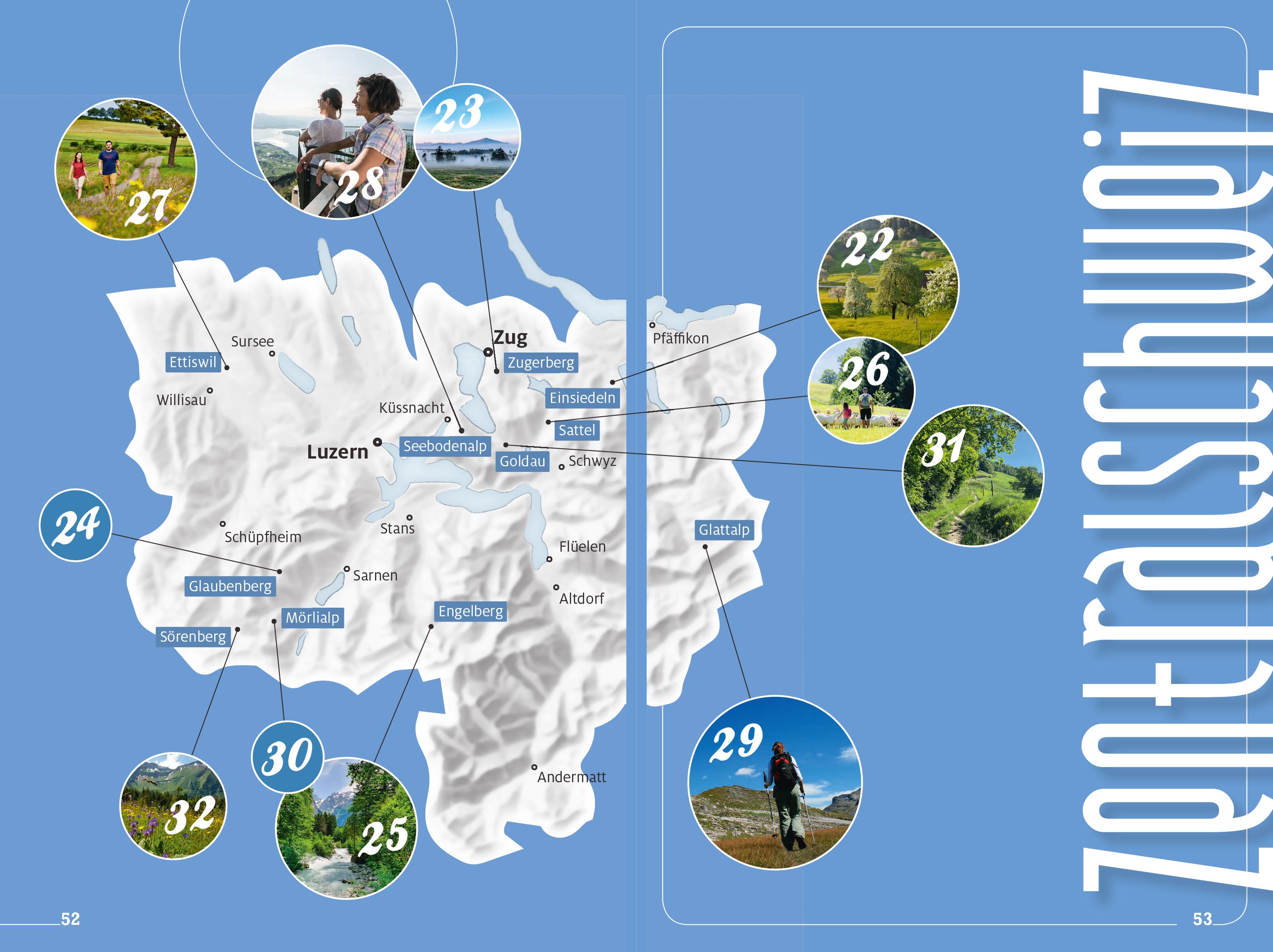 Beispielinhalt (Bild) Kümmerly+Frey Erlebnis Schweiz Wandern Rundtouren - Wanderführer
