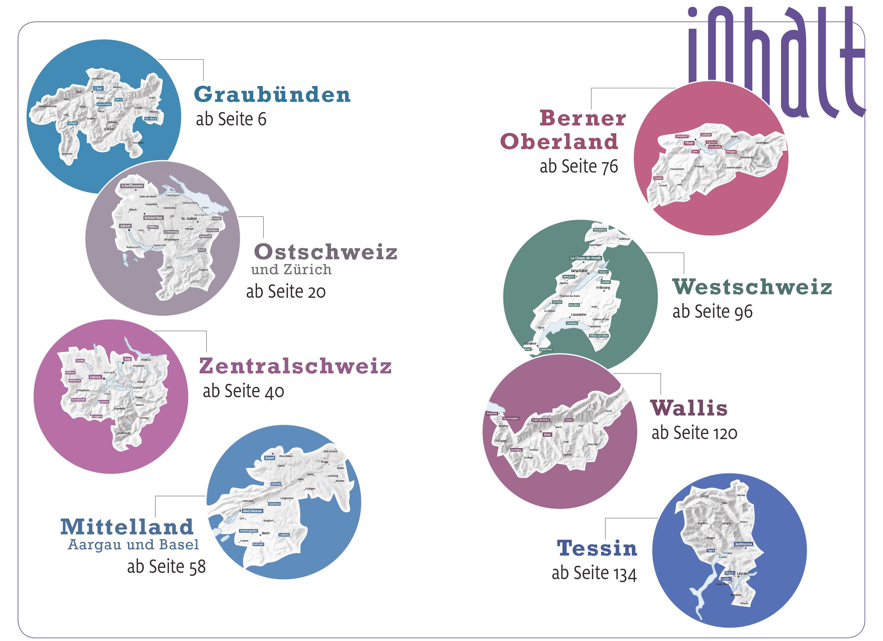 Beispielinhalt (Bild) Kümmerly+Frey Erlebnis Schweiz Rundtouren mit dem Velo - Führer