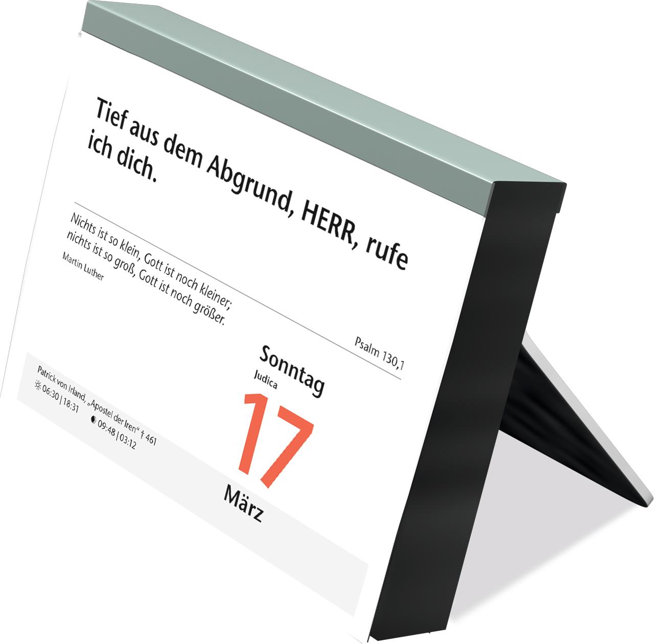 Beispielinhalt (Bild) momento 2025 - Abreißkalender mit Rückwand und Aufstellfuß