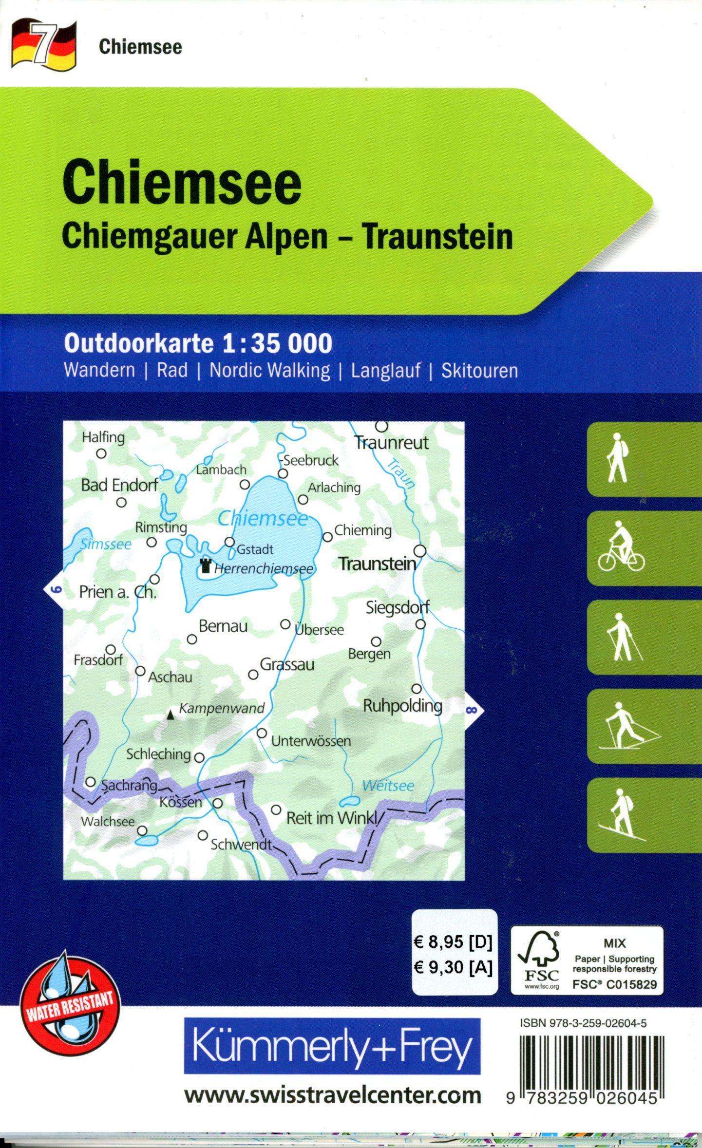 Beispielinhalt (Bild) Kümmerly+Frey Outdoorkarte Deutschland 7 Chiemsee 1:35.000