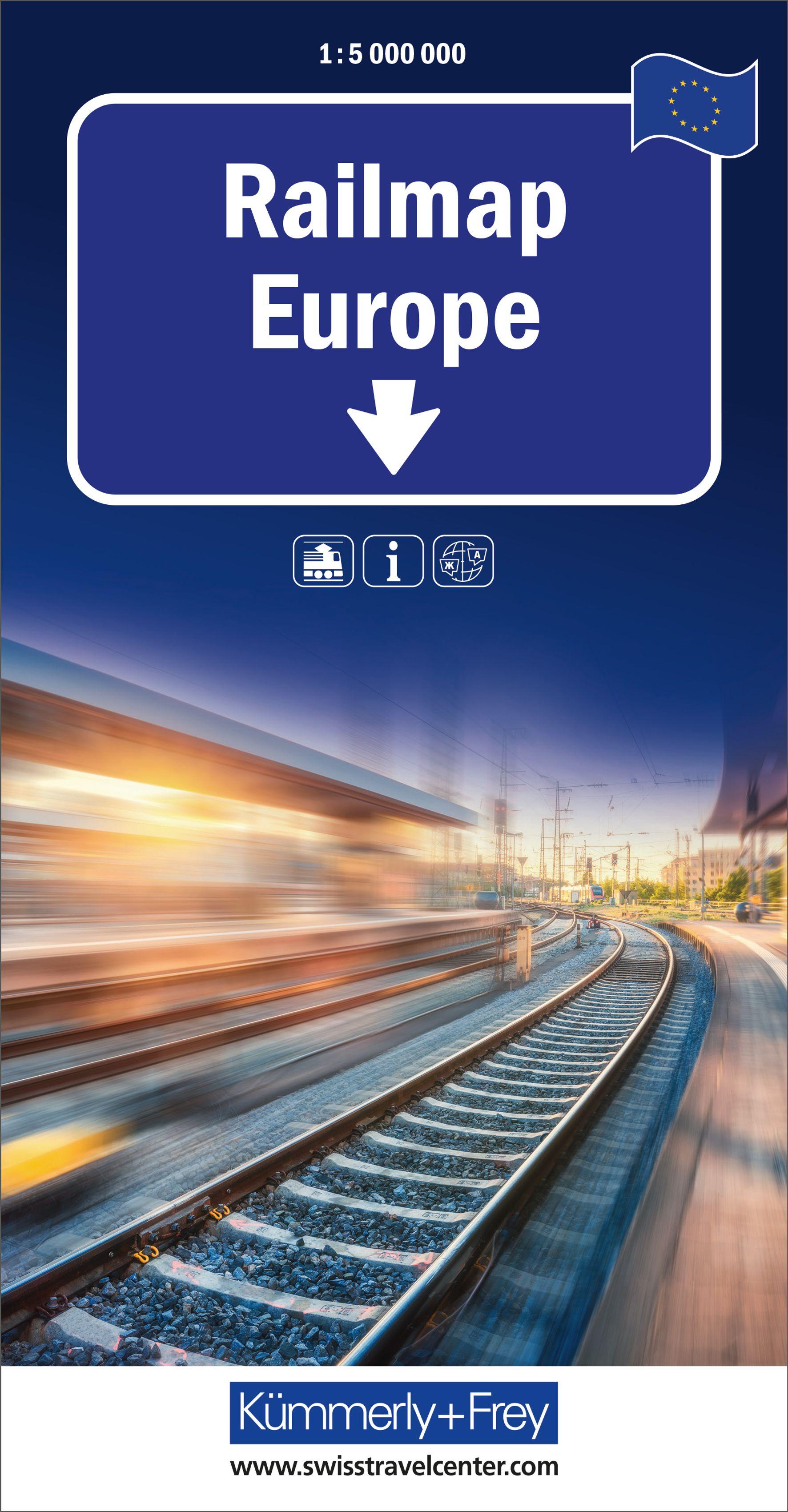 Vorderes Coverbild Kümmerly+Frey Europa, Railmap 1:5 Mio.