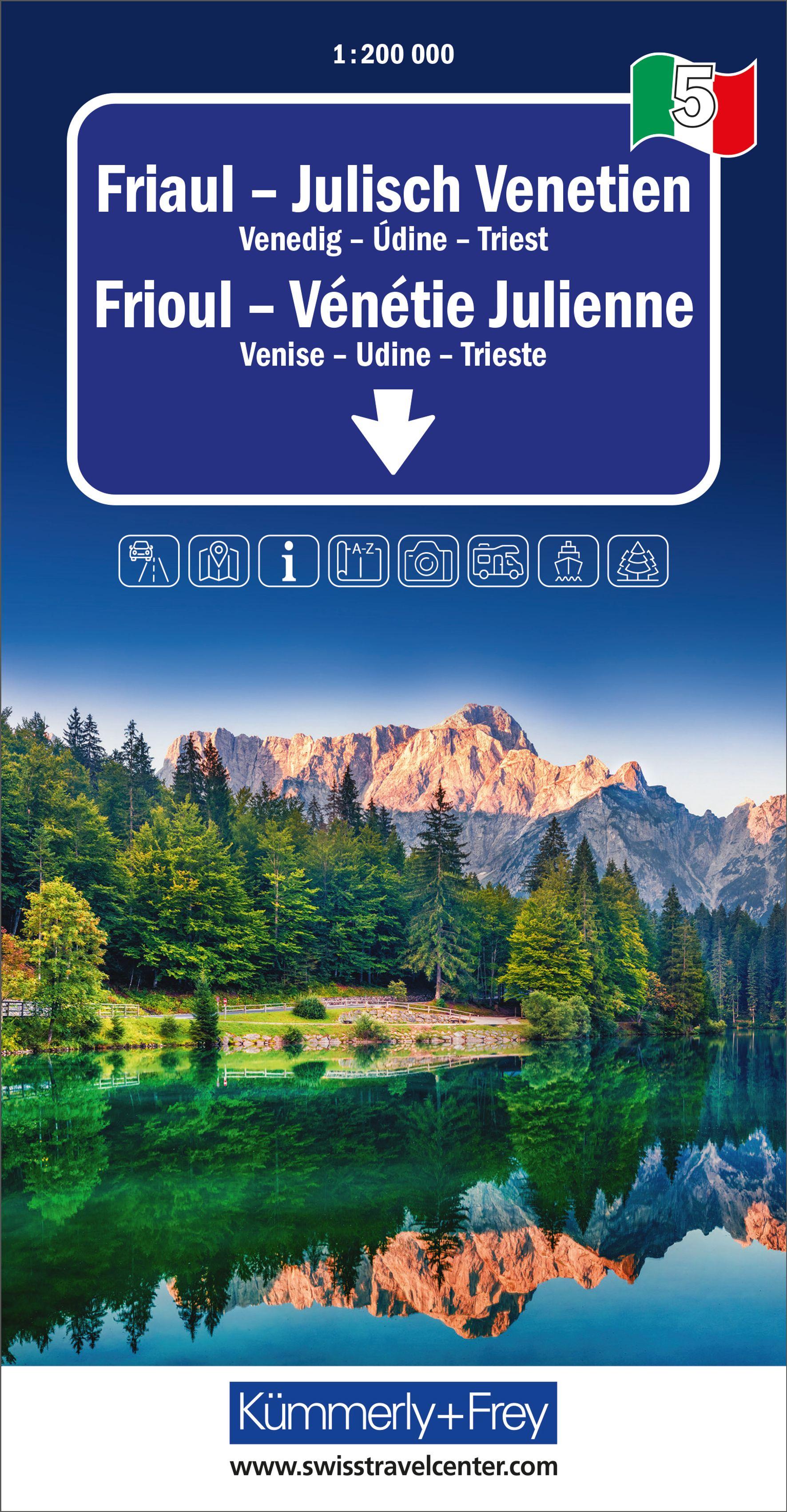 Vorderes Coverbild Kümmerly+Frey Regional-Strassenkarte 5 Friaul, Julisch Venetien 1:200.000