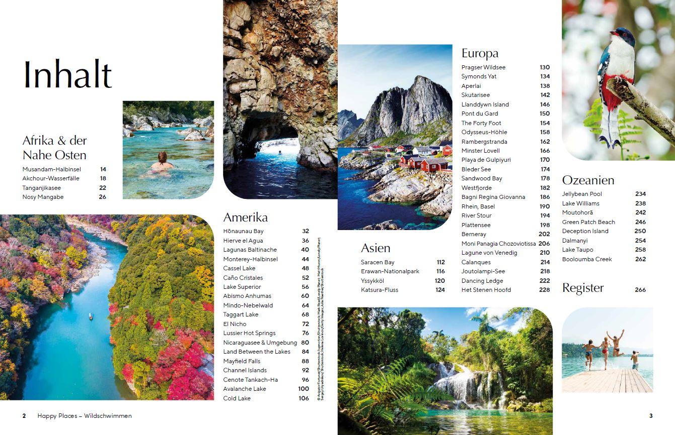 Beispielinhalt (Bild) LONELY PLANET Bildband Happy Places Wildschwimmen
