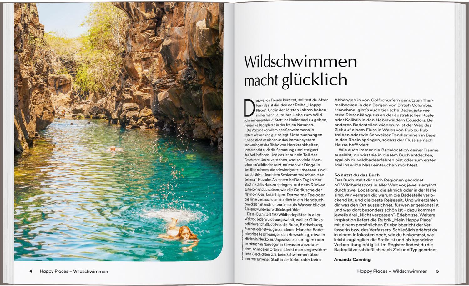 Beispielinhalt (Bild) LONELY PLANET Bildband Happy Places Wildschwimmen