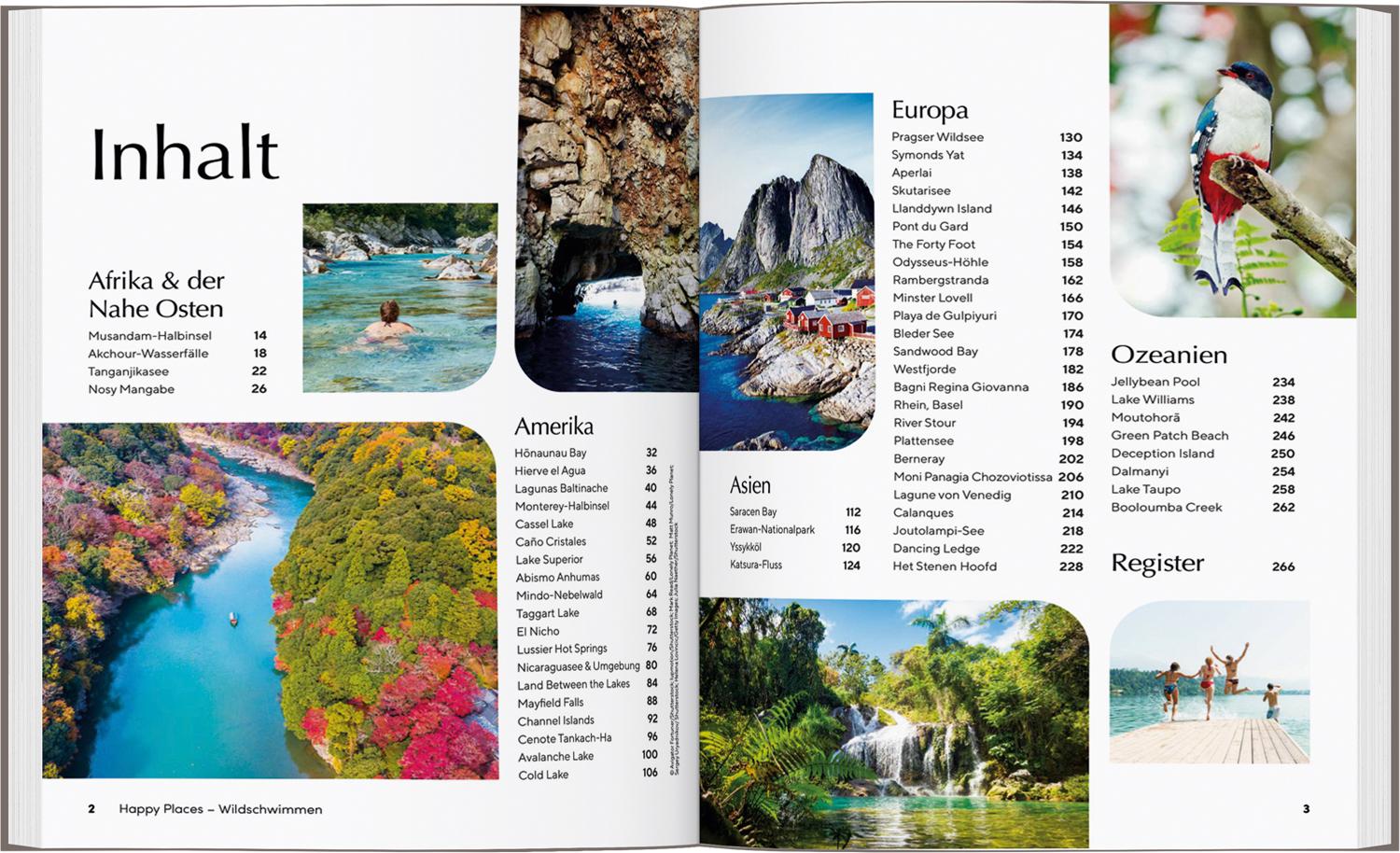 Beispielinhalt (Bild) LONELY PLANET Bildband Happy Places Wildschwimmen
