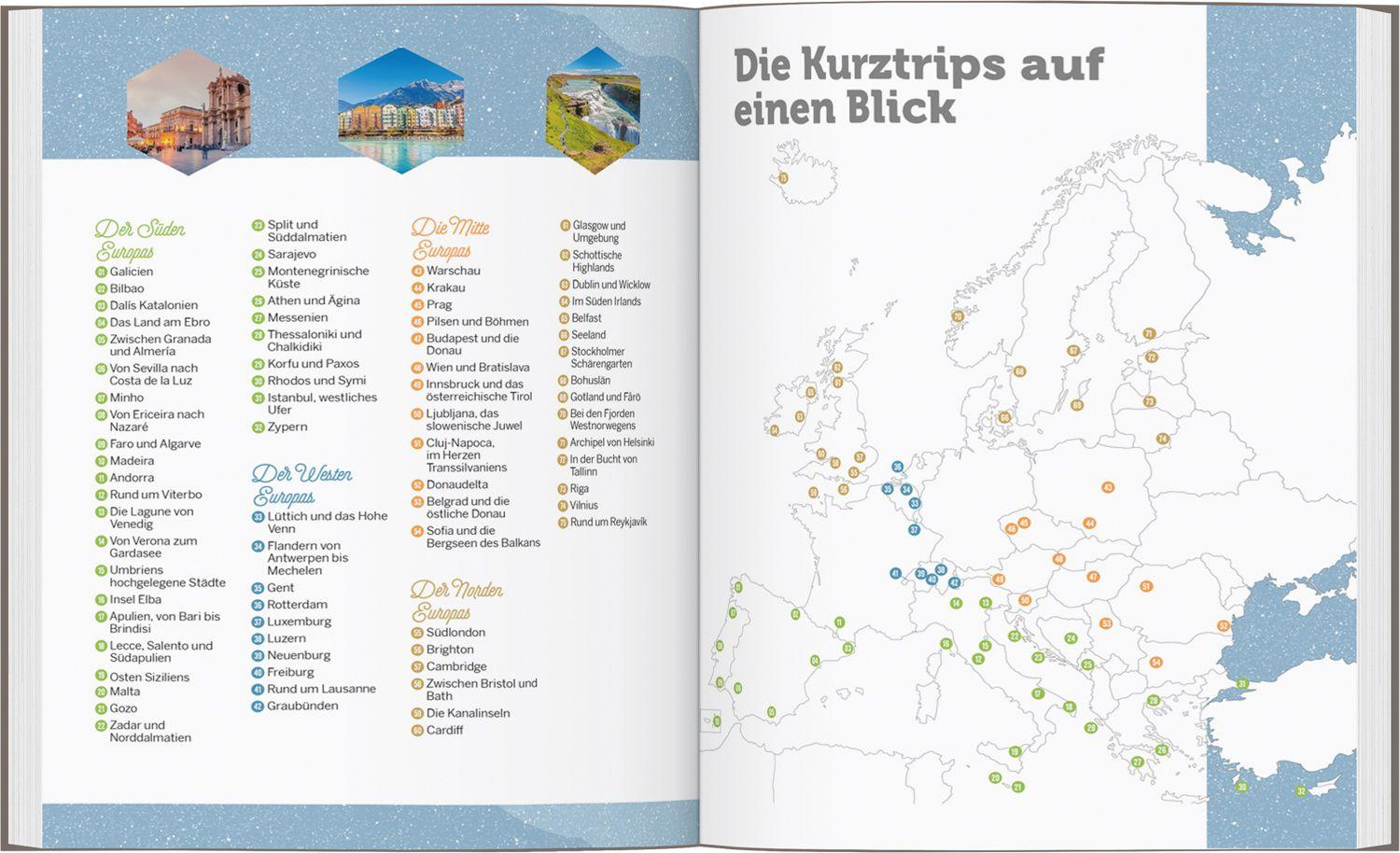 Beispielinhalt (Bild) LONELY PLANET Bildband Die besten Kurztrips durch Europa