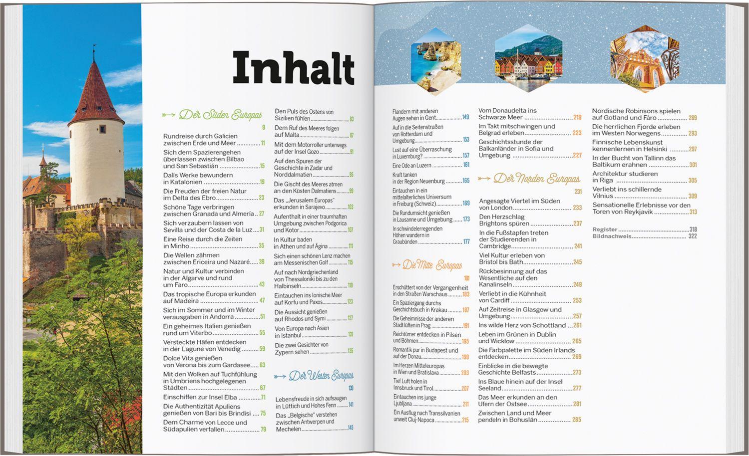 Beispielinhalt (Bild) LONELY PLANET Bildband Die besten Kurztrips durch Europa