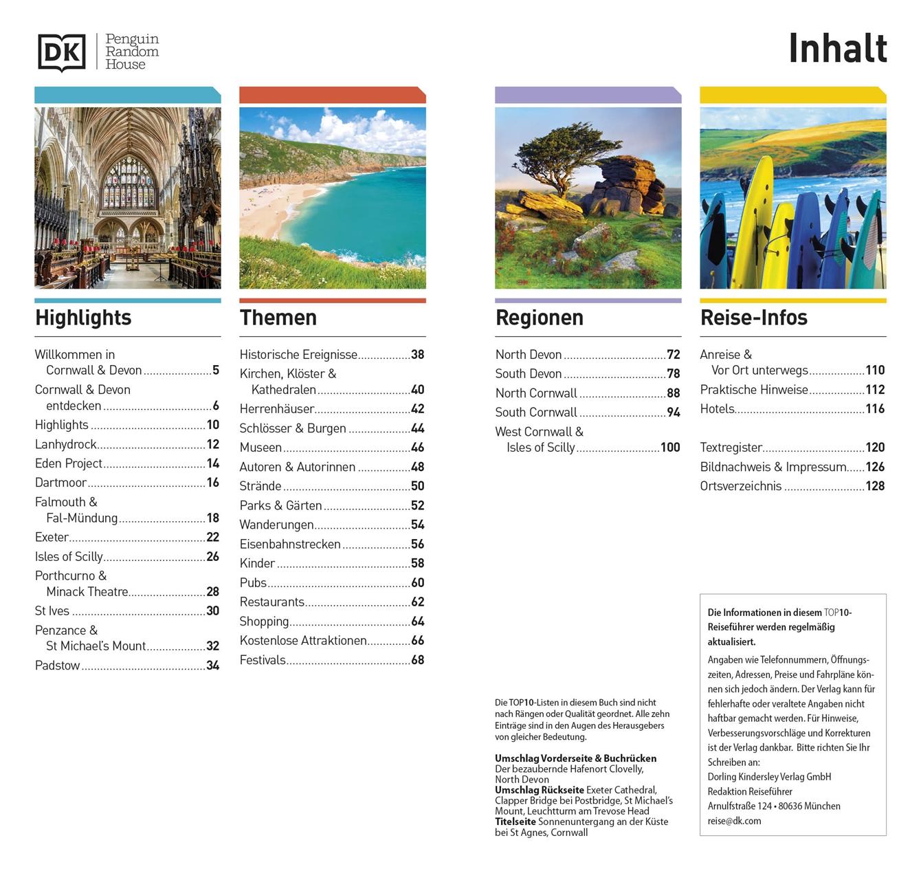 Beispielinhalt (Bild) TOP10 Reiseführer Cornwall & Devon