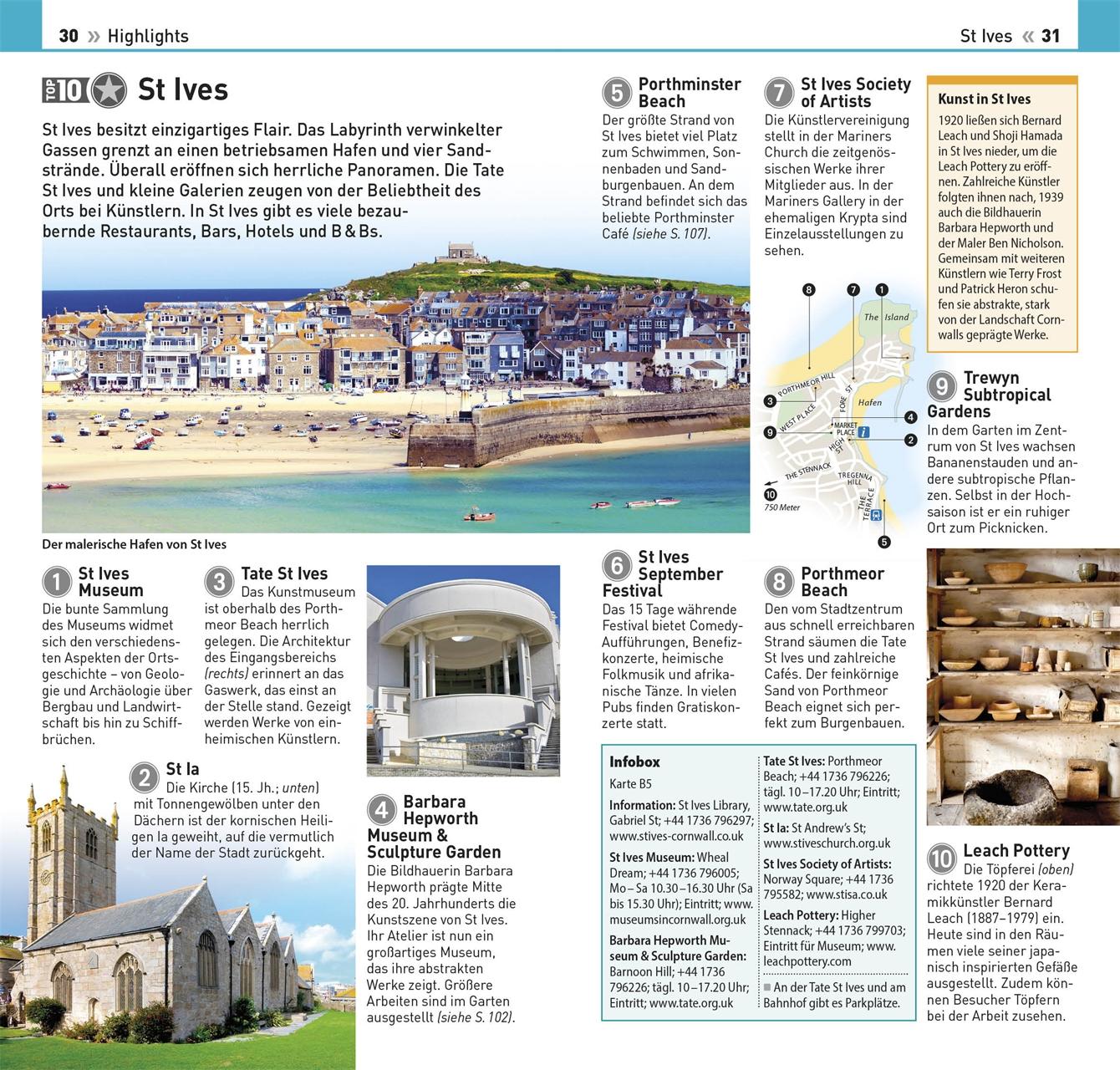 Beispielinhalt (Bild) TOP10 Reiseführer Cornwall & Devon