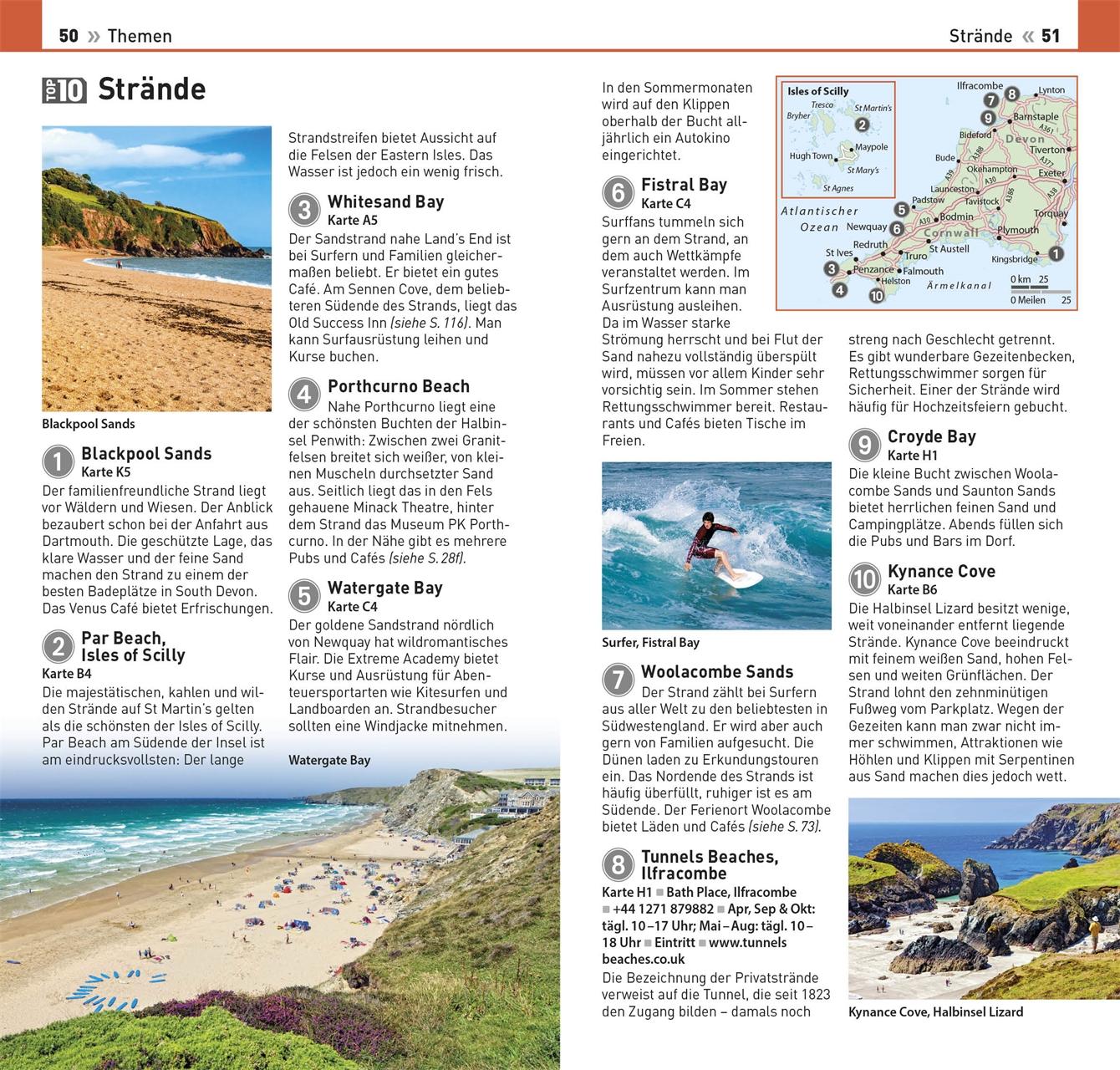 Beispielinhalt (Bild) TOP10 Reiseführer Cornwall & Devon