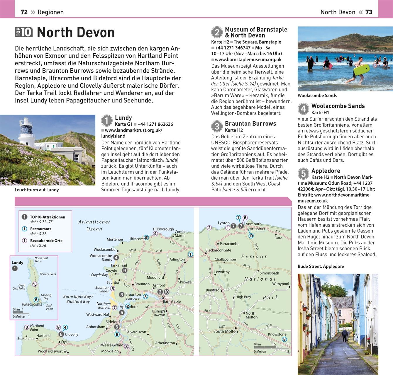 Beispielinhalt (Bild) TOP10 Reiseführer Cornwall & Devon