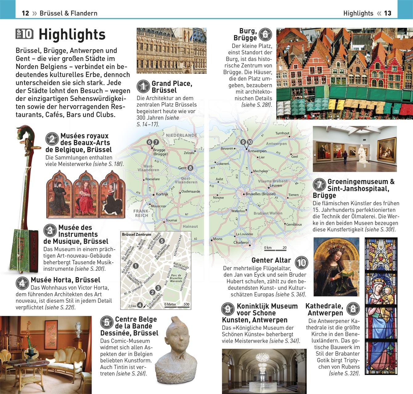 Beispielinhalt (Bild) TOP10 Reiseführer Brüssel & Flandern