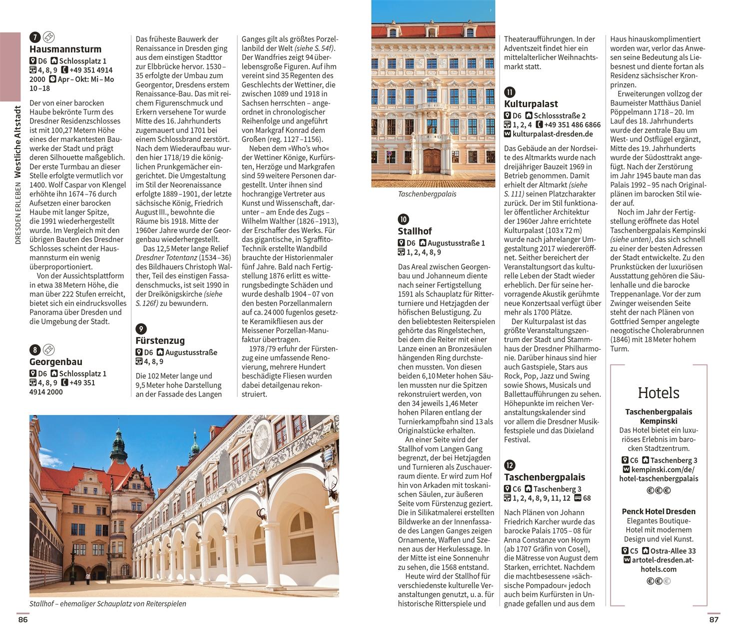 Beispielinhalt (Bild) Vis-à-Vis Reiseführer Dresden und Sächsische Schweiz