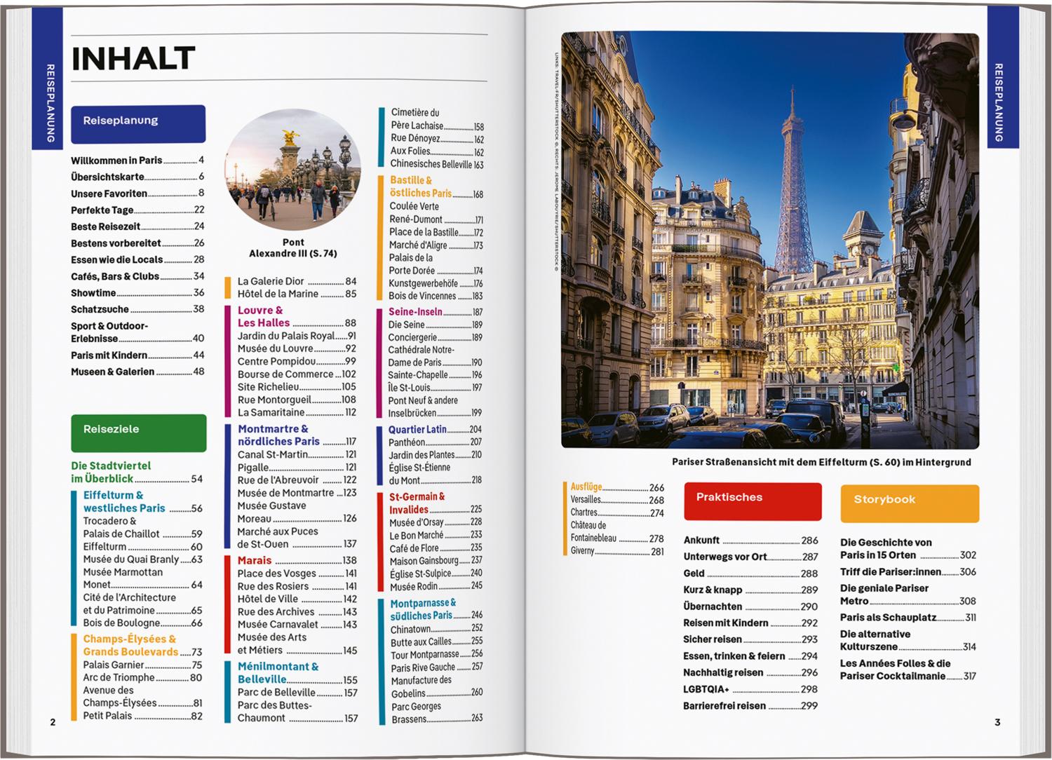 Beispielinhalt (Bild) LONELY PLANET Reiseführer Paris