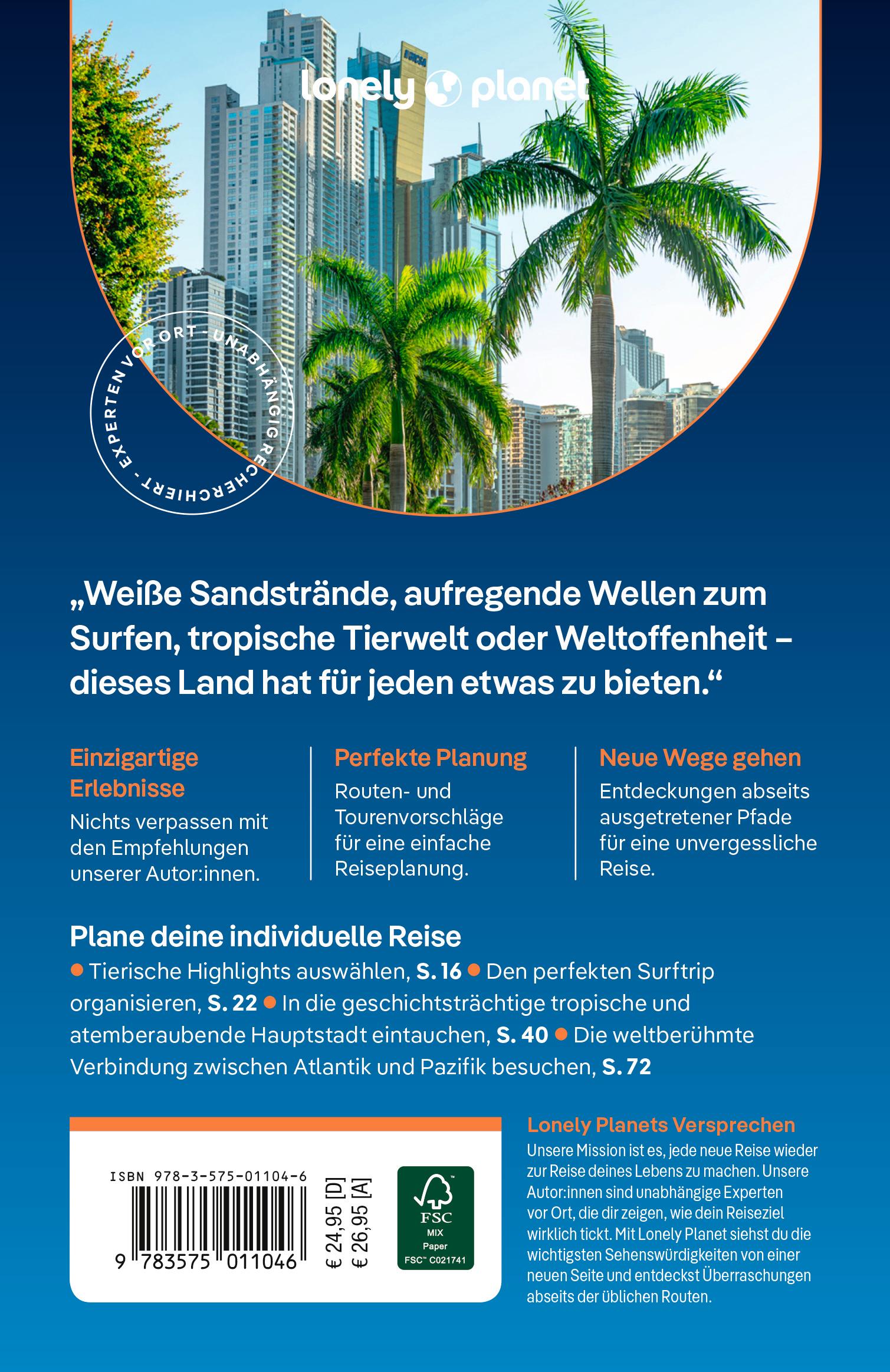 Rückseitencover LONELY PLANET Reiseführer Panama