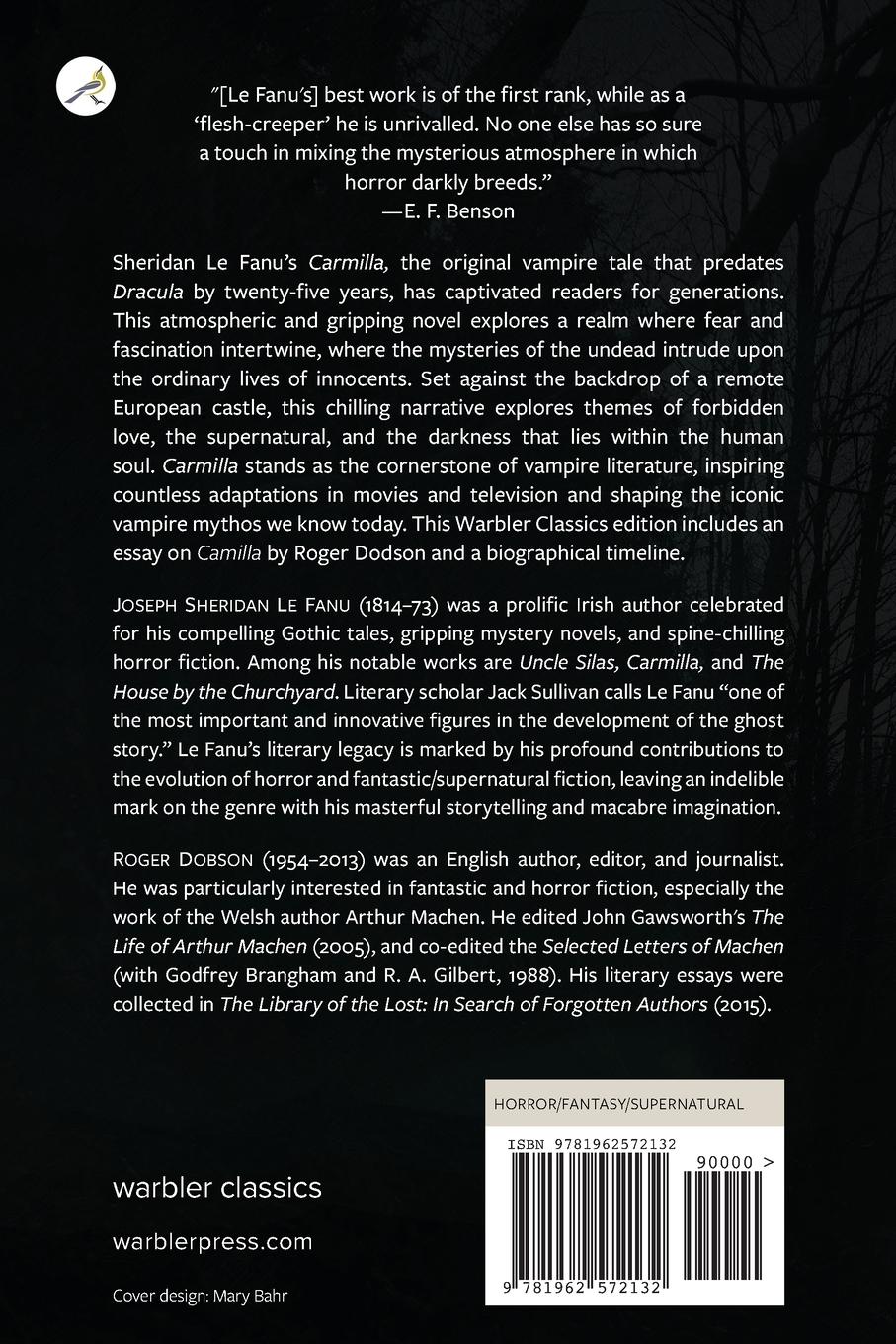 Rückseitencover Carmilla (Warbler Classics Annotated Edition)