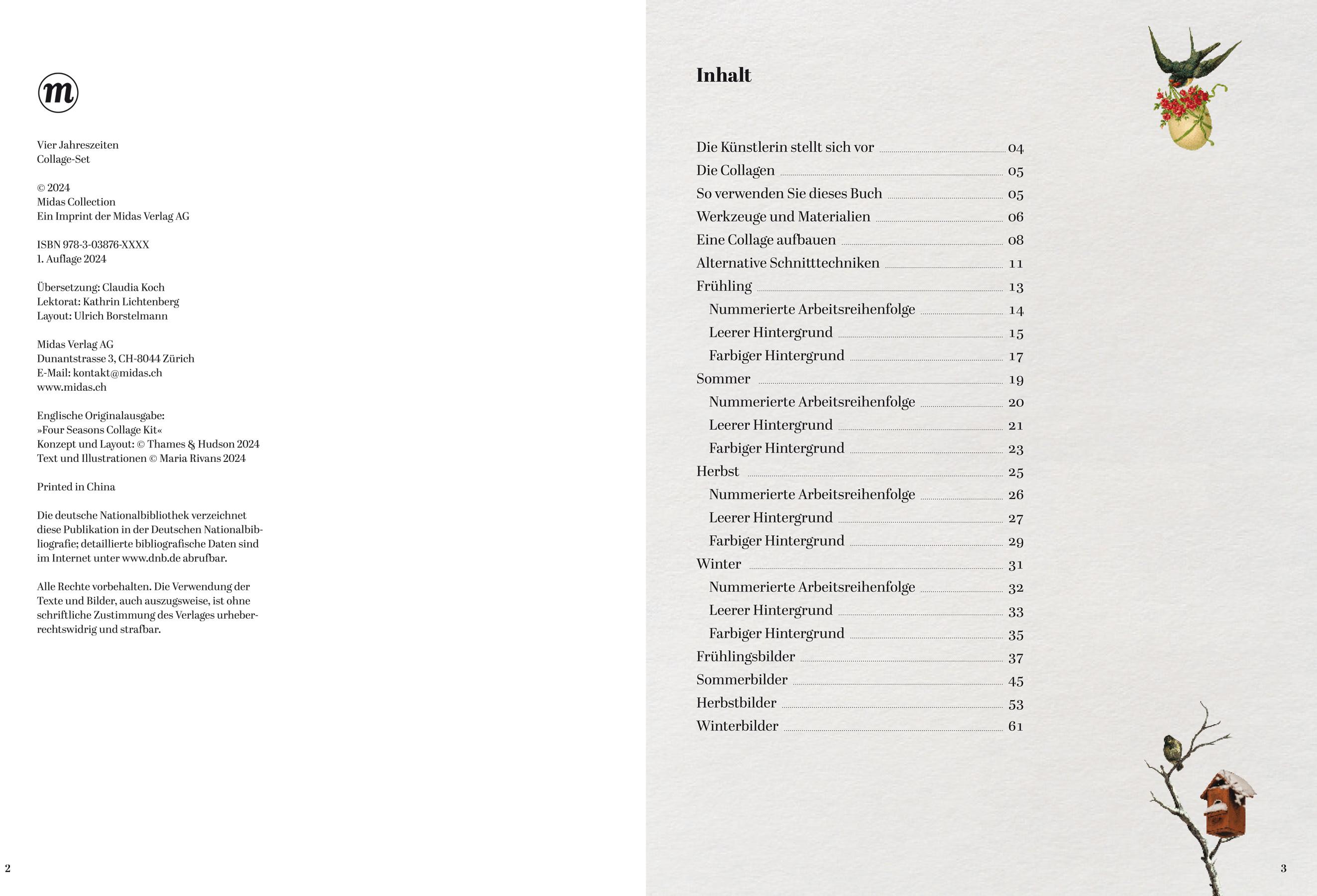 Beispielinhalt (Bild) Vier Jahreszeiten - Das Collage-Set