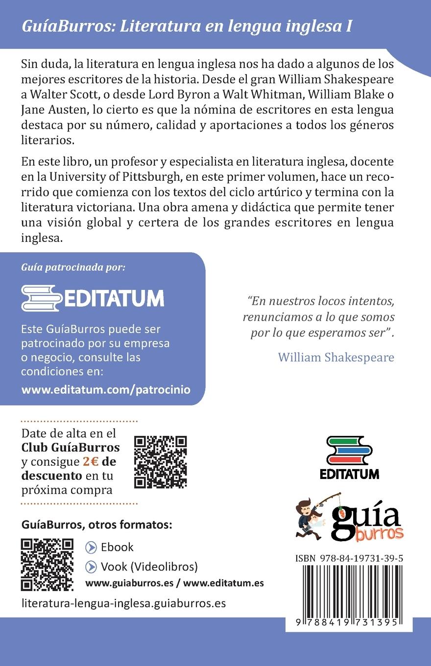 Rückseitencover GuíaBurros: Literatura en lengua inglesa I
