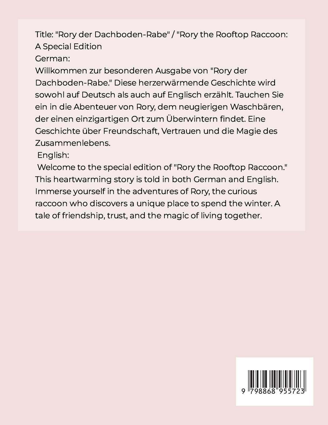 Rückseitencover Rory Der Waschbär auf dem Dach GERMAN