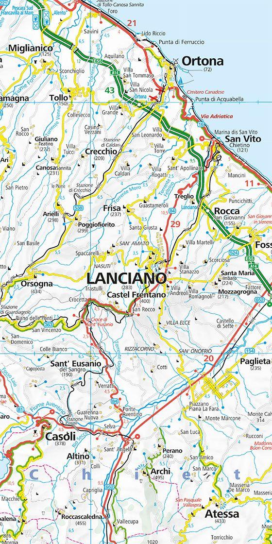 Beispielinhalt (Bild) Kümmerly+Frey Regional-Strassenkarte 11 Abruzzen, Molise 1:200.000