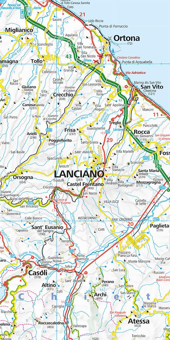 Beispielinhalt (Bild) Kümmerly+Frey Regional-Strassenkarte 11 Abruzzen, Molise 1:200.000