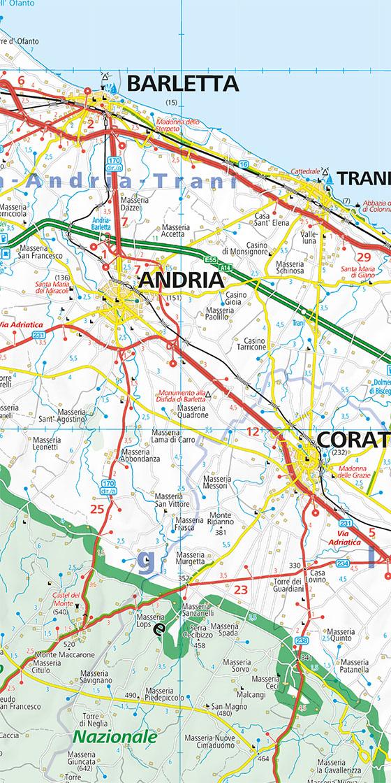 Beispielinhalt (Bild) Kümmerly+Frey Regional-Strassenkarte 13 Apulien 1:200.000