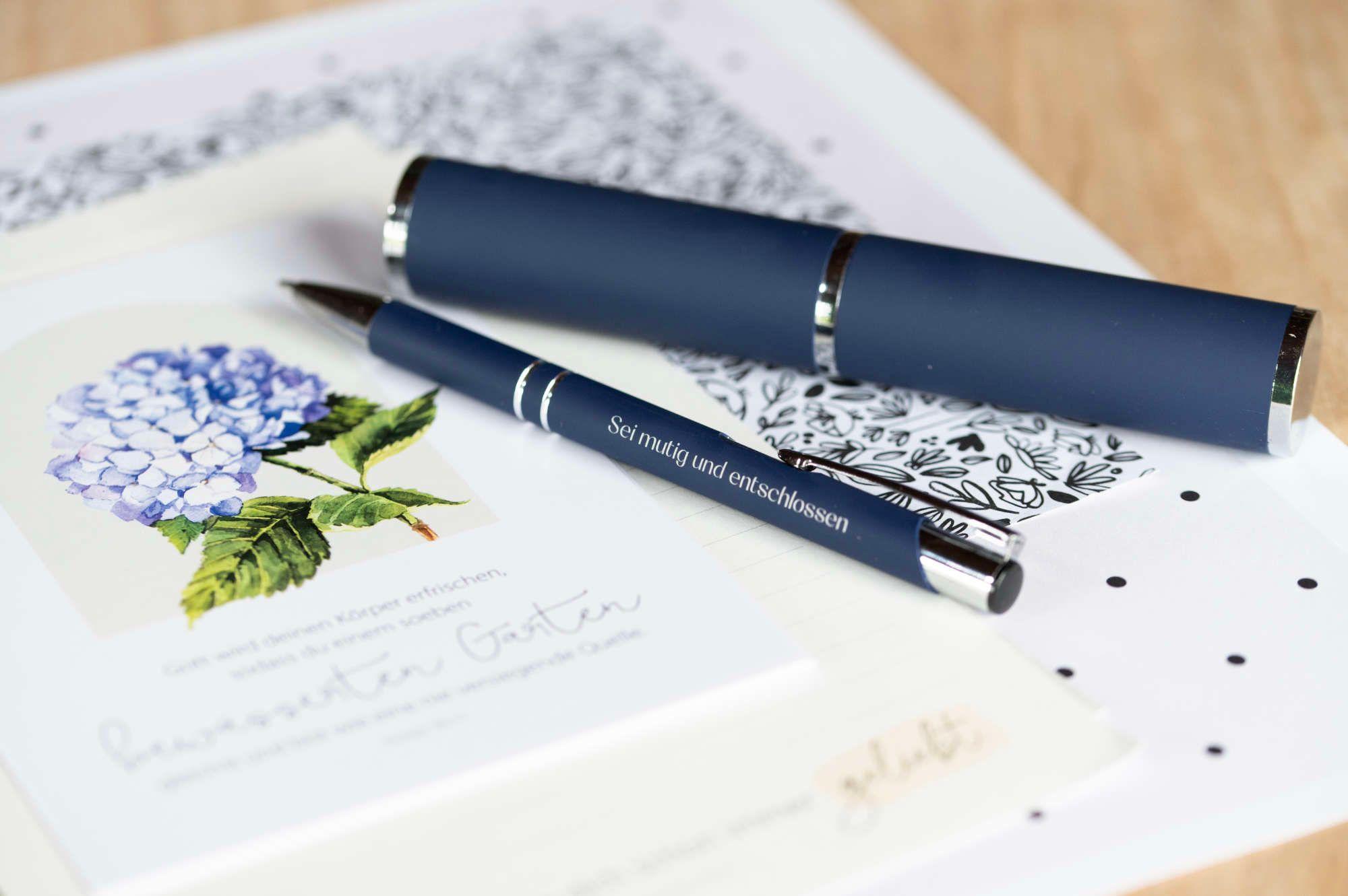 Beispielinhalt (Bild) Sei mutig und entschlossen - Kugelschreiber im Etui