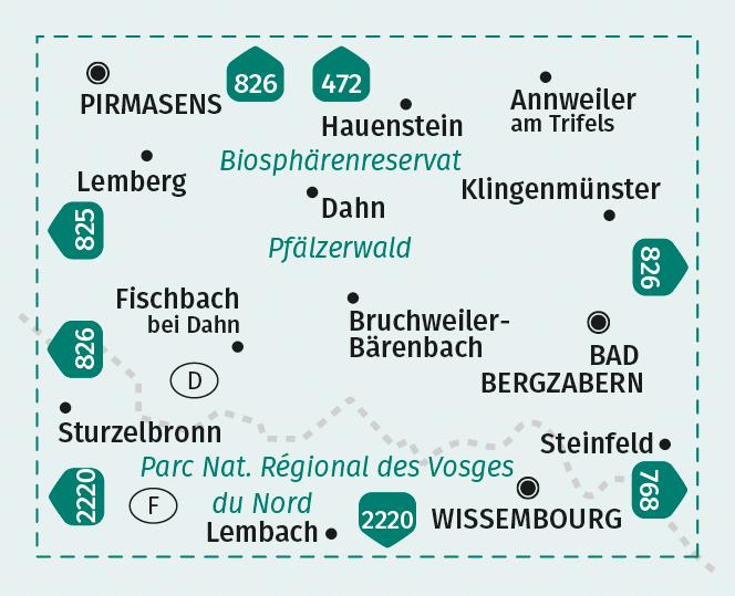 Beispielinhalt (Bild) KOMPASS Wanderkarte 473 Pfälzerwald Süd 1:25.000