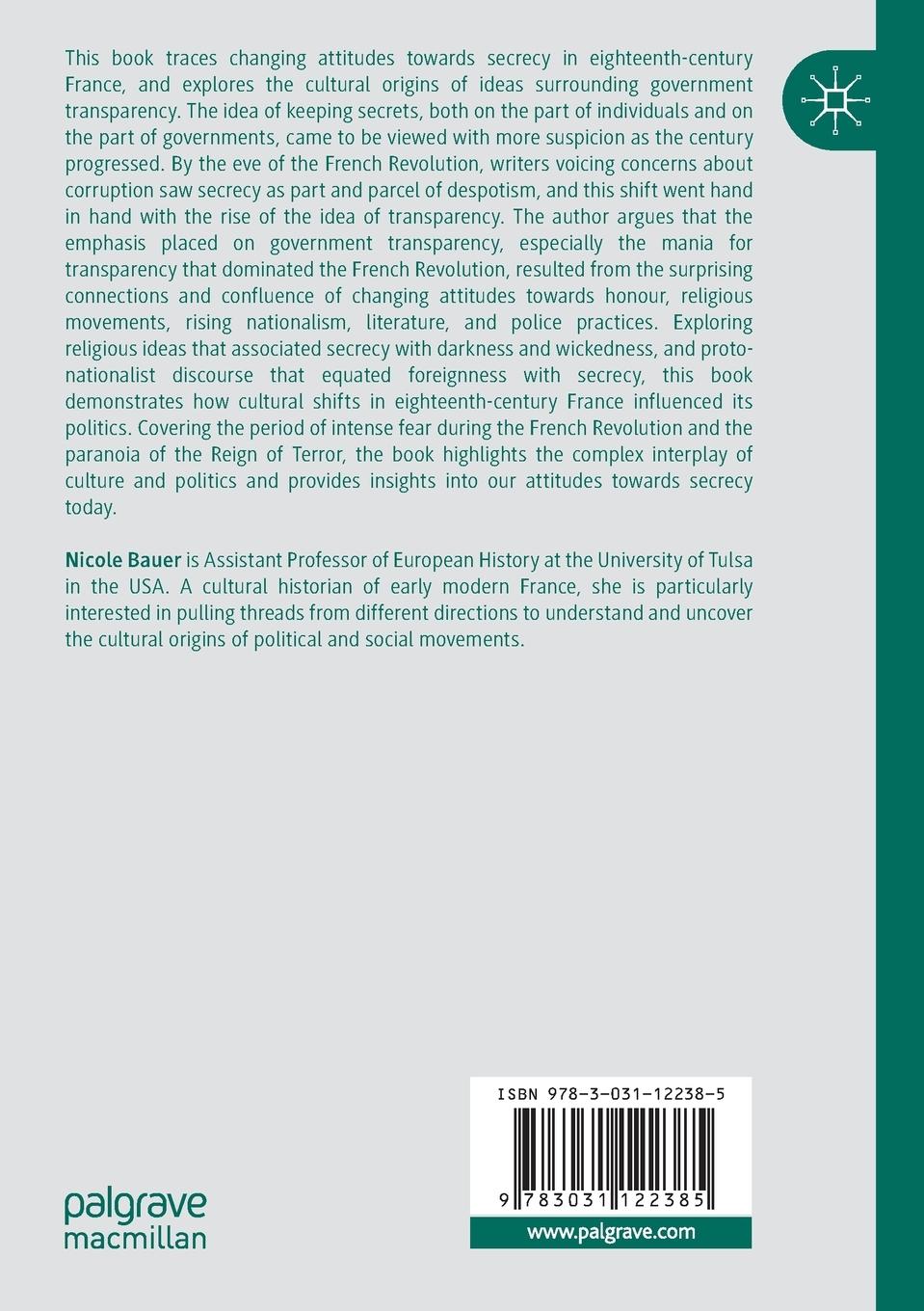 Rückseitencover Tracing the Shadow of Secrecy and Government Transparency in Eighteenth-Century France