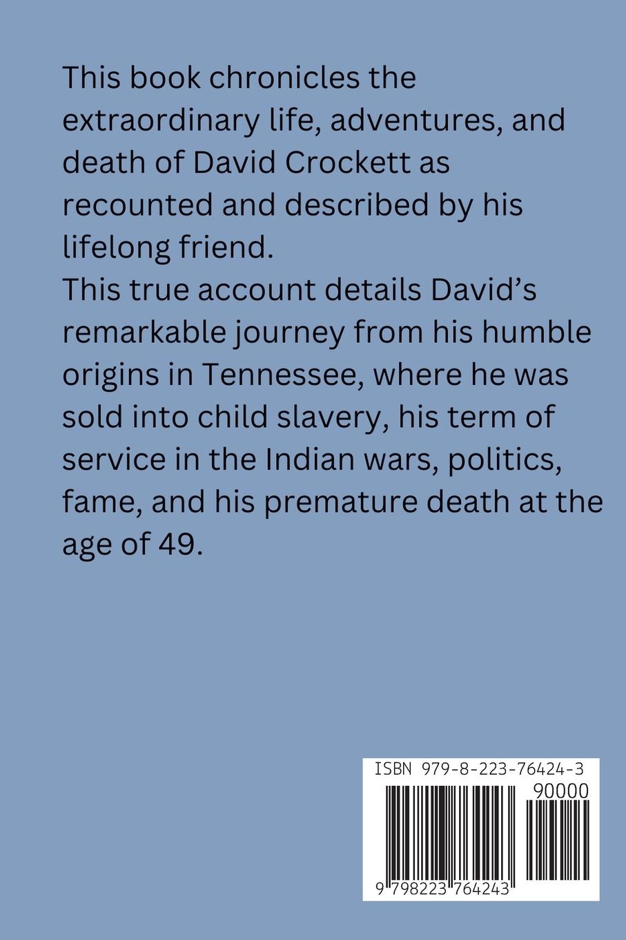 Rückseitencover The Life and Death of My Best Friend, Davy Crockett