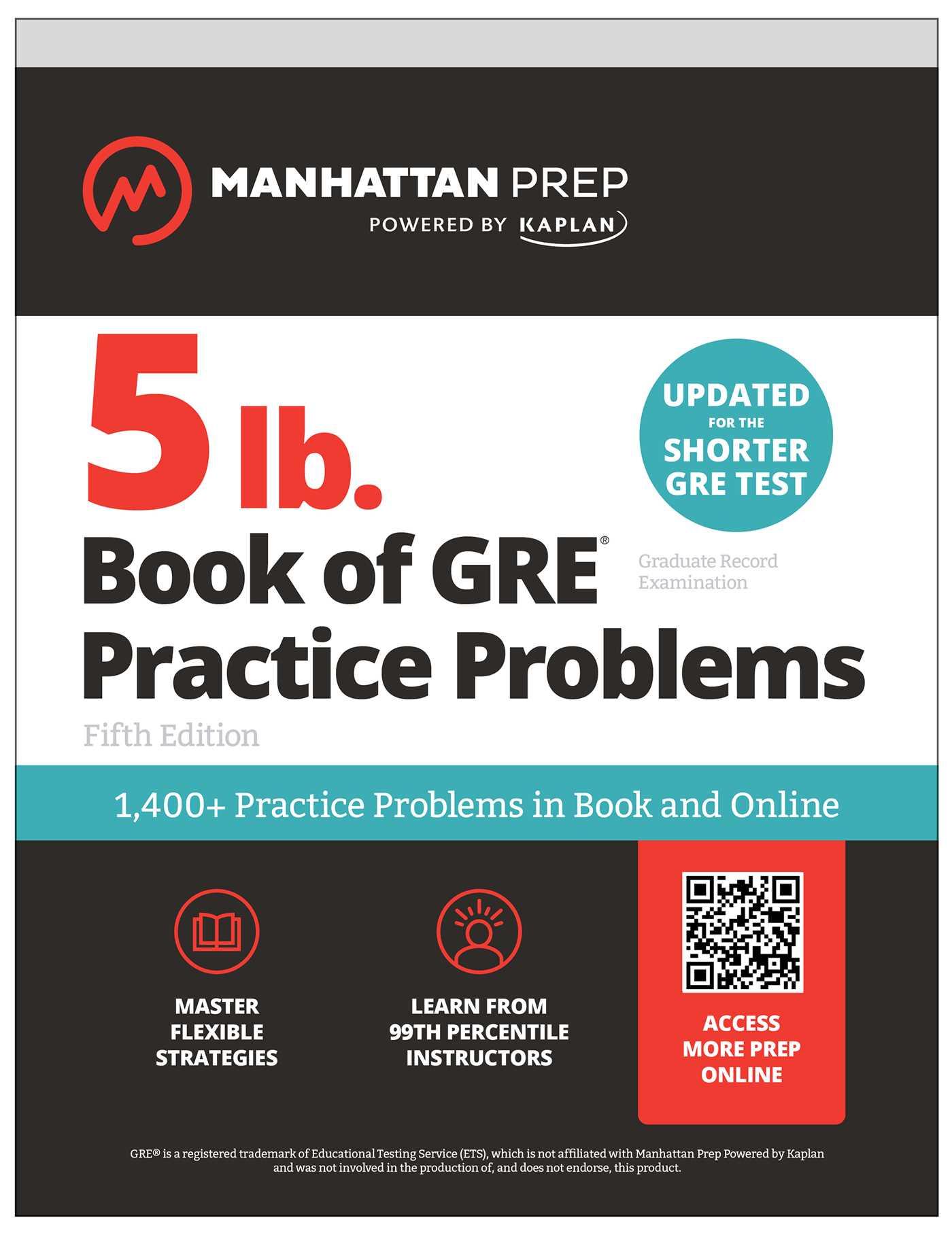 Vorderes Coverbild 5 lb. Book of GRE Practice Problems: 1,400+ Practice Problems in Book and Online (Manhattan Prep 5 lb)
