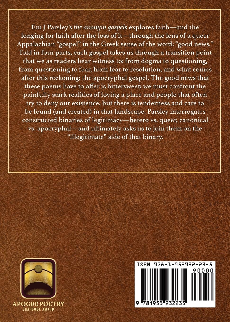 Rückseitencover The anonym gospels