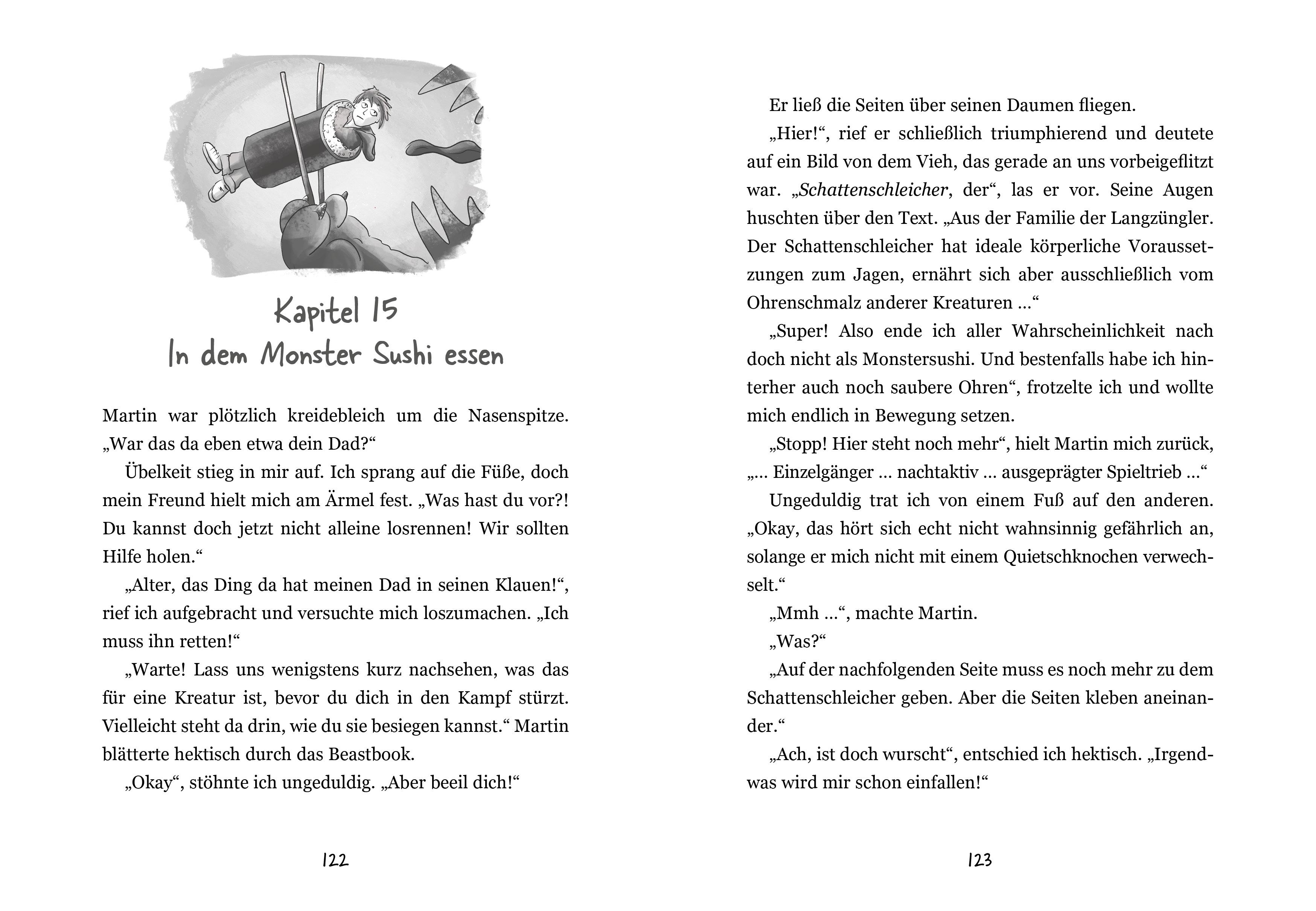 Beispielinhalt (Bild) Mein geheimes Leben als Monsterjäger - Warum du niemals an einem Riesenwurm hängen solltest