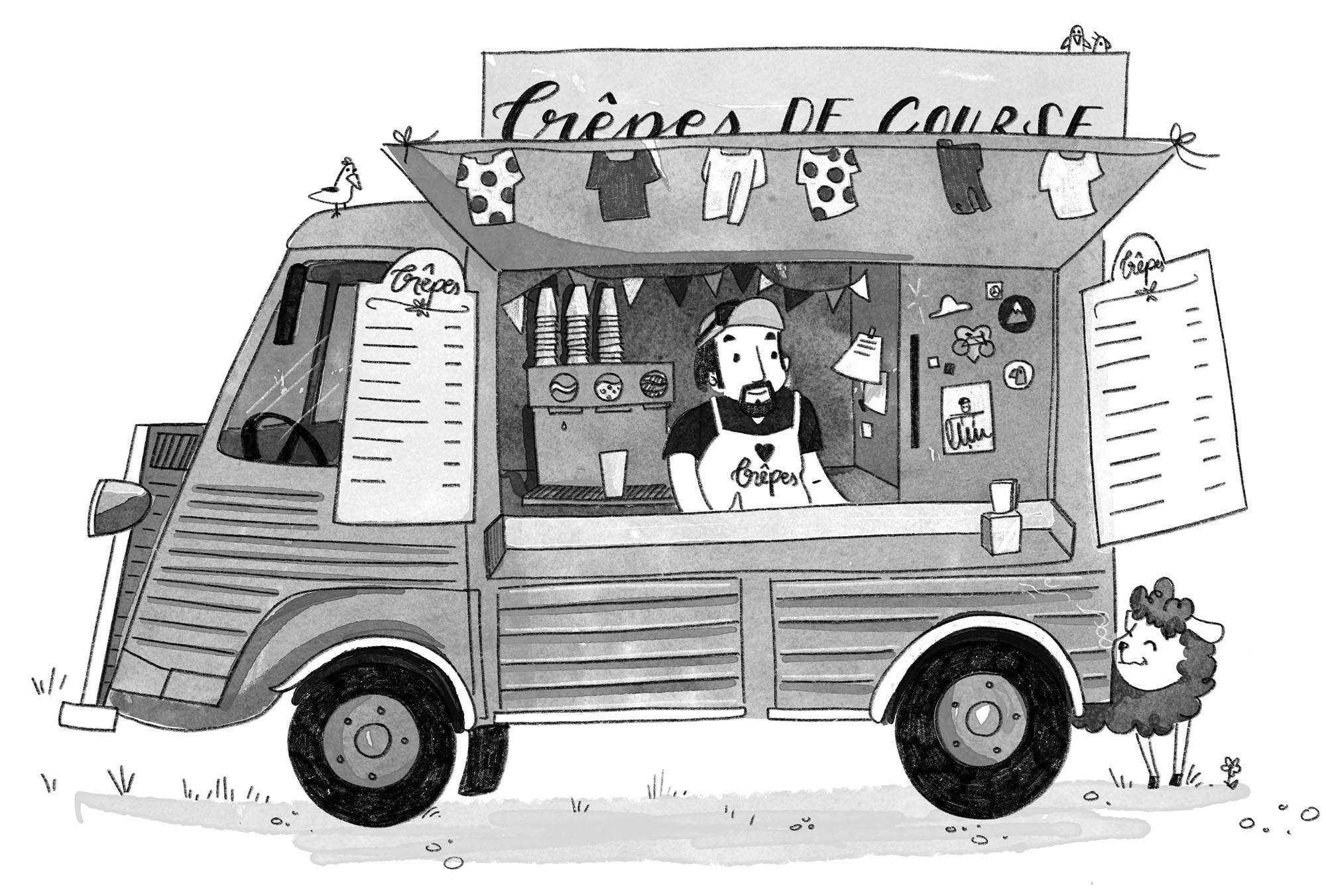 Beispielinhalt (Bild) Rennracker Robbie bei der Tour de France