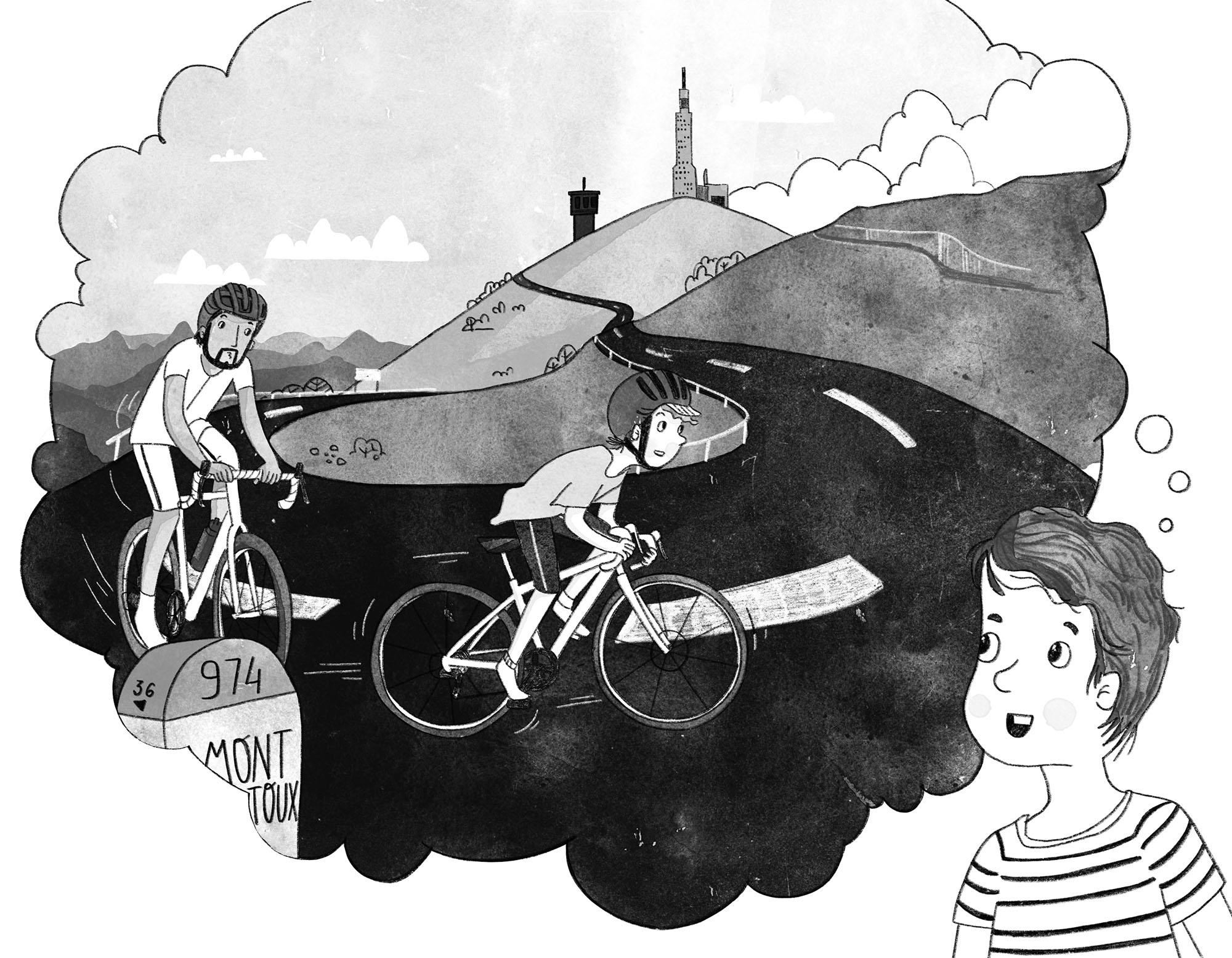 Beispielinhalt (Bild) Rennracker Robbie bei der Tour de France