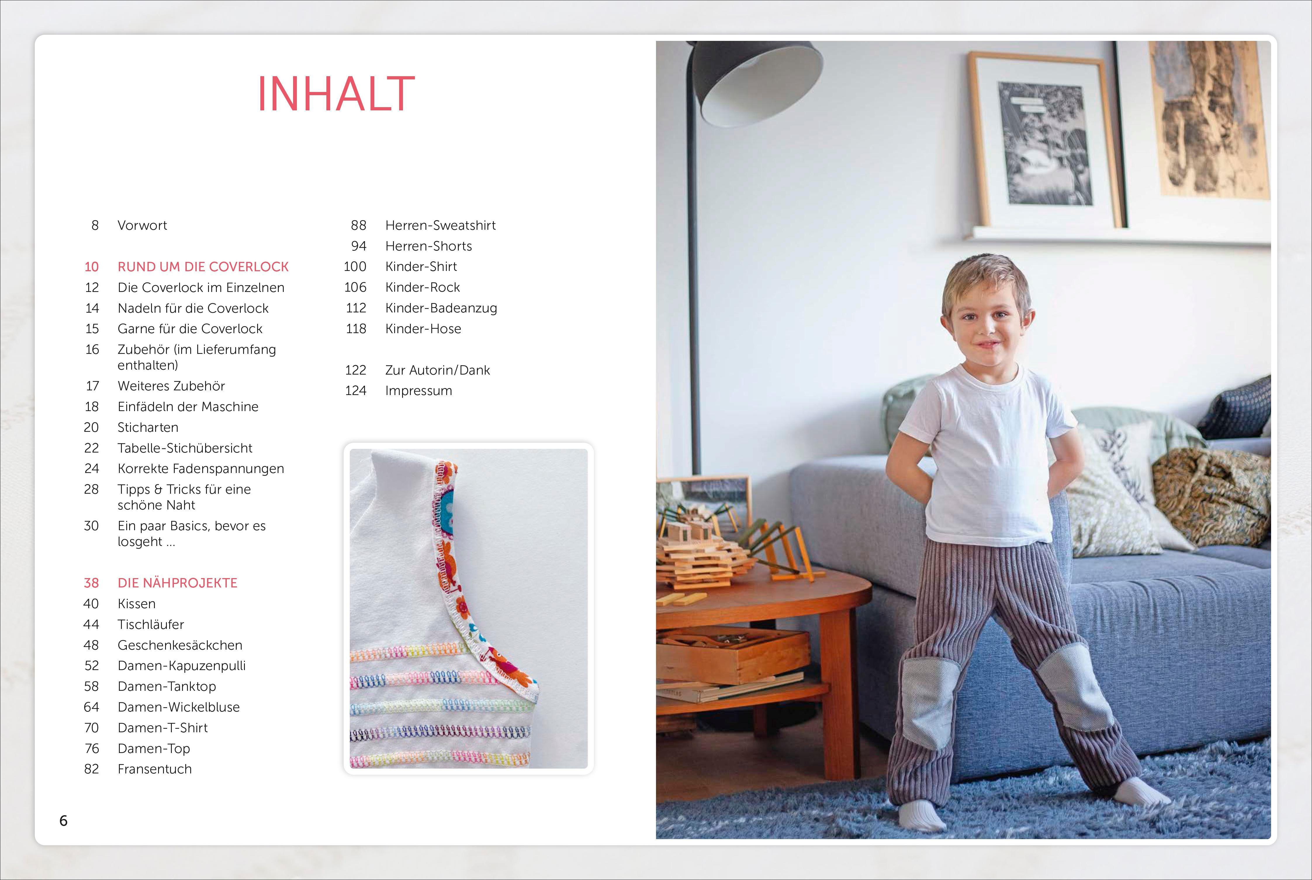 Beispielinhalt (Bild) Praxiswissen - Nähen mit dem Coverlock-Stich