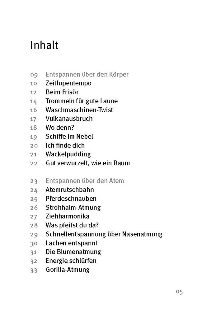 Beispielinhalt (Bild) Die 50 besten Spiele zum Durchatmen und Entspannen für 6- bis 10-Jährige