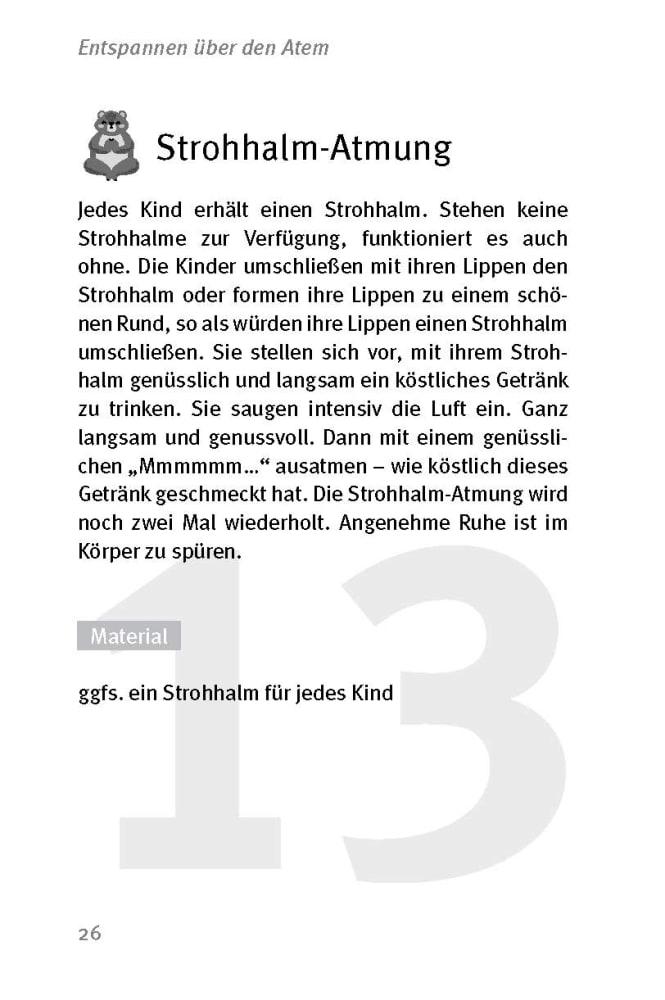 Beispielinhalt (Bild) Die 50 besten Spiele zum Durchatmen und Entspannen für 6- bis 10-Jährige