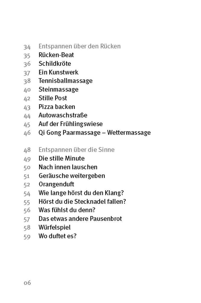 Beispielinhalt (Bild) Die 50 besten Spiele zum Durchatmen und Entspannen für 6- bis 10-Jährige