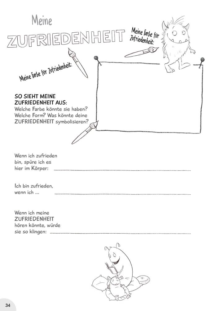 Beispielinhalt (Bild) Mein Gefühle-Heft. Ausmalen, ausfüllen und Dampf ablassen mit Eddie