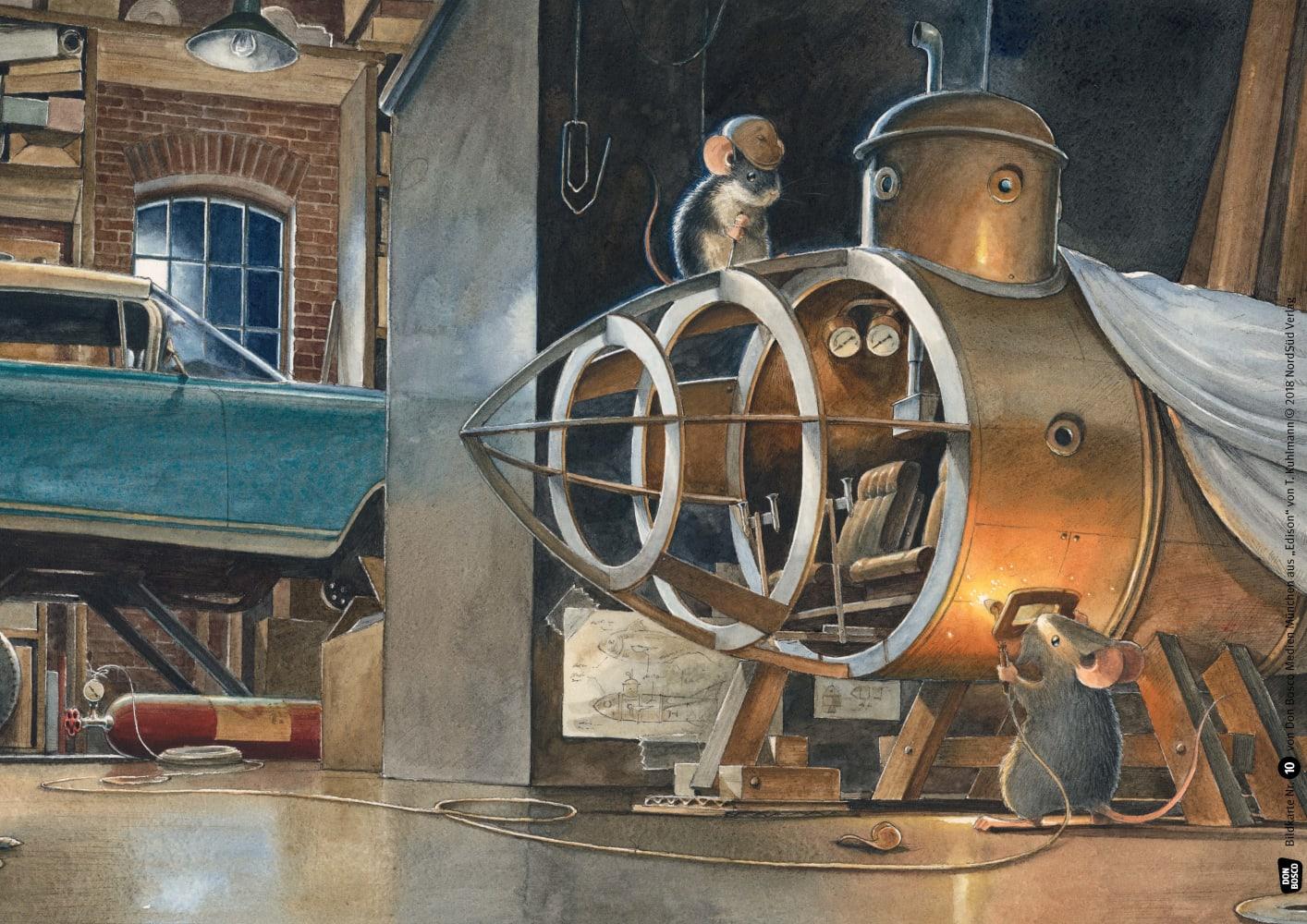 Beispielinhalt (Bild) Edison. Das Rätsel des verschollenen Mauseschatzes. Kamishibai Bildkartenset