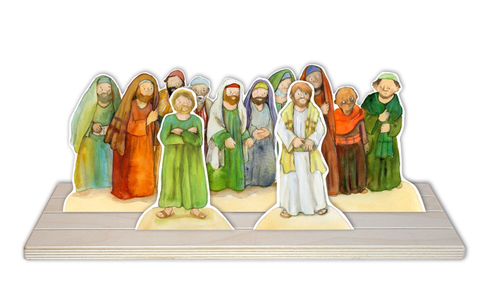 Beispielinhalt (Bild) Gründonnerstag: Das letzte Abendmahl. Erzählschienen-Figurenset