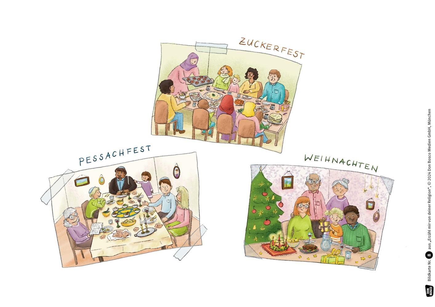 Beispielinhalt (Bild) Erzähl mir von deiner Religion. Kamishibai Bildkartenset