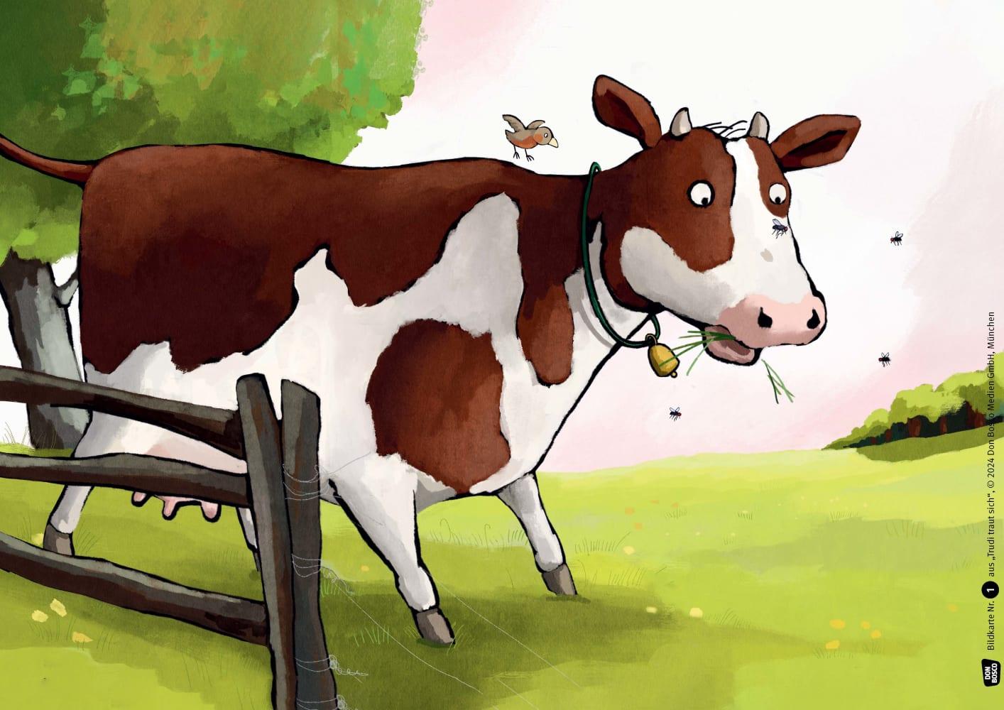 Beispielinhalt (Bild) Trudi traut sich. Kamishibai Bildkartenset