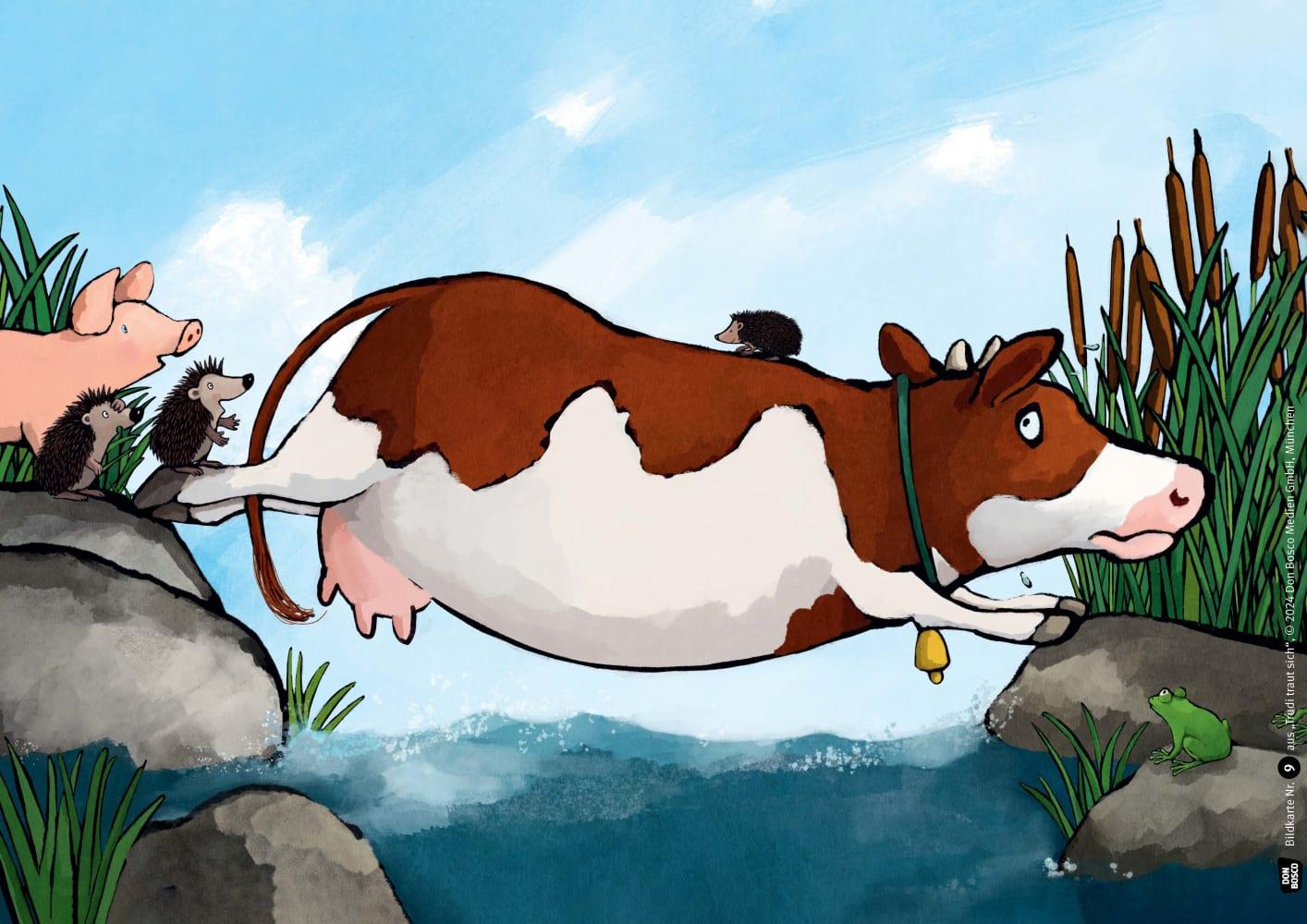 Beispielinhalt (Bild) Trudi traut sich. Kamishibai Bildkartenset