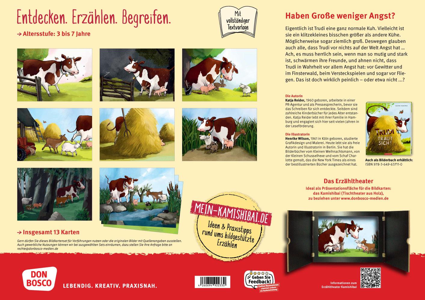 Beispielinhalt (Bild) Trudi traut sich. Kamishibai Bildkartenset